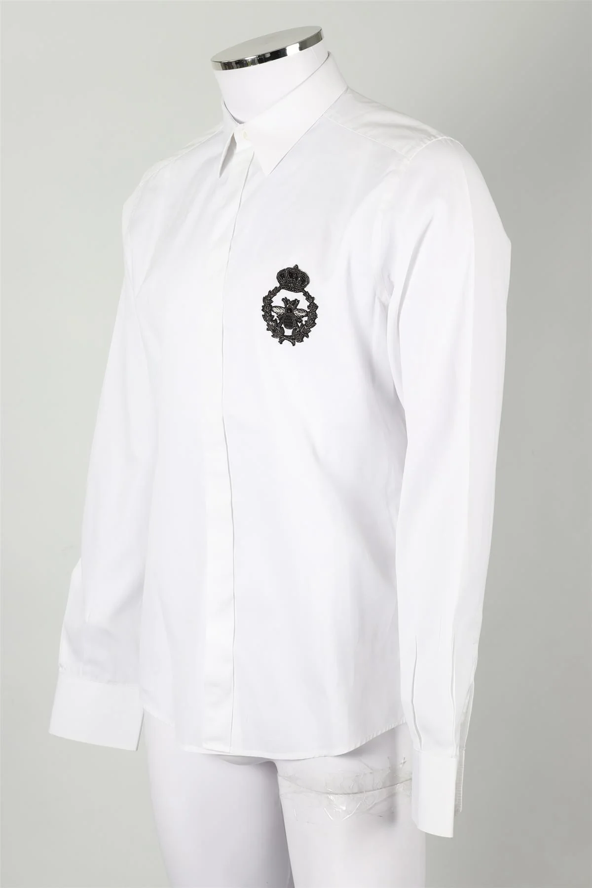 DOLCE & GABBANA GOLD WHITE MEN'S COTTON SHIRT SIZE 16 XXLARGE - Image 3