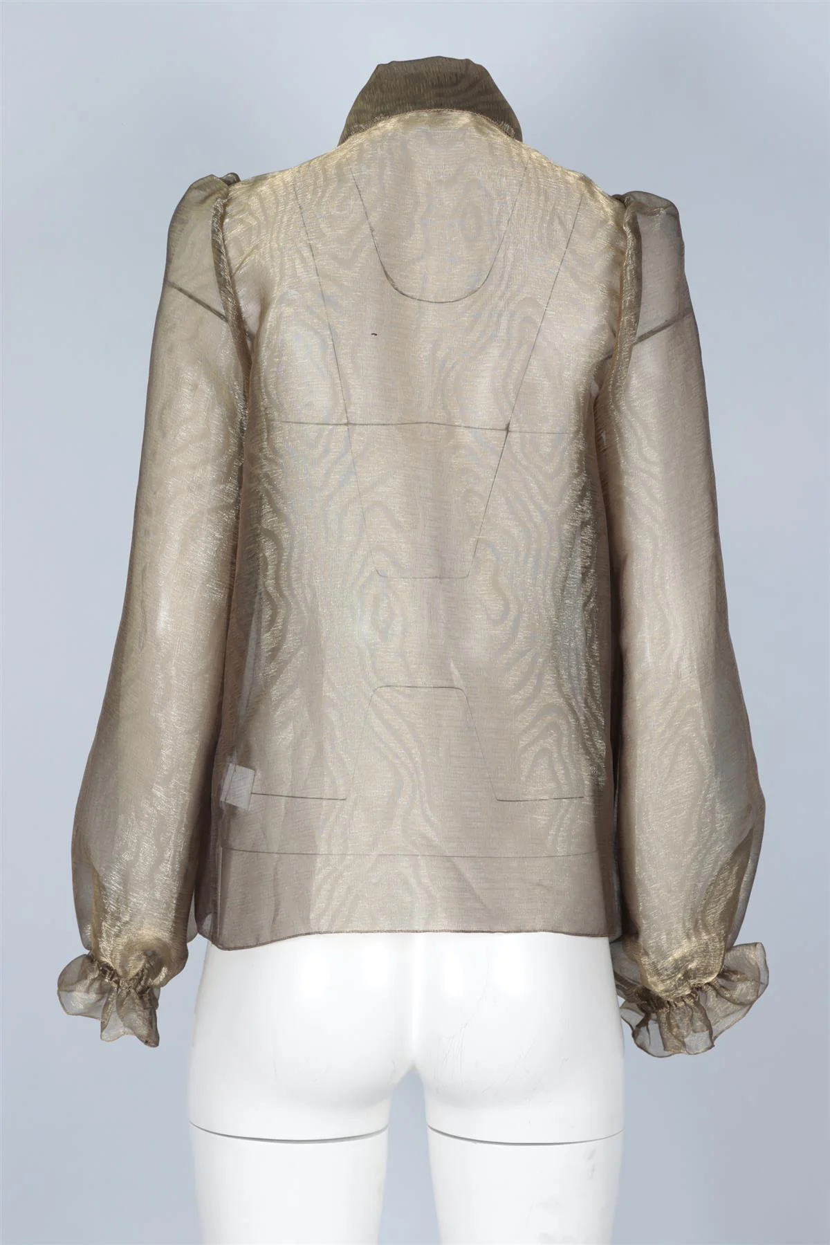 DOLCE & GABBANA GOLD WOVEN SHIRT IT 40 UK 8 - Image 4