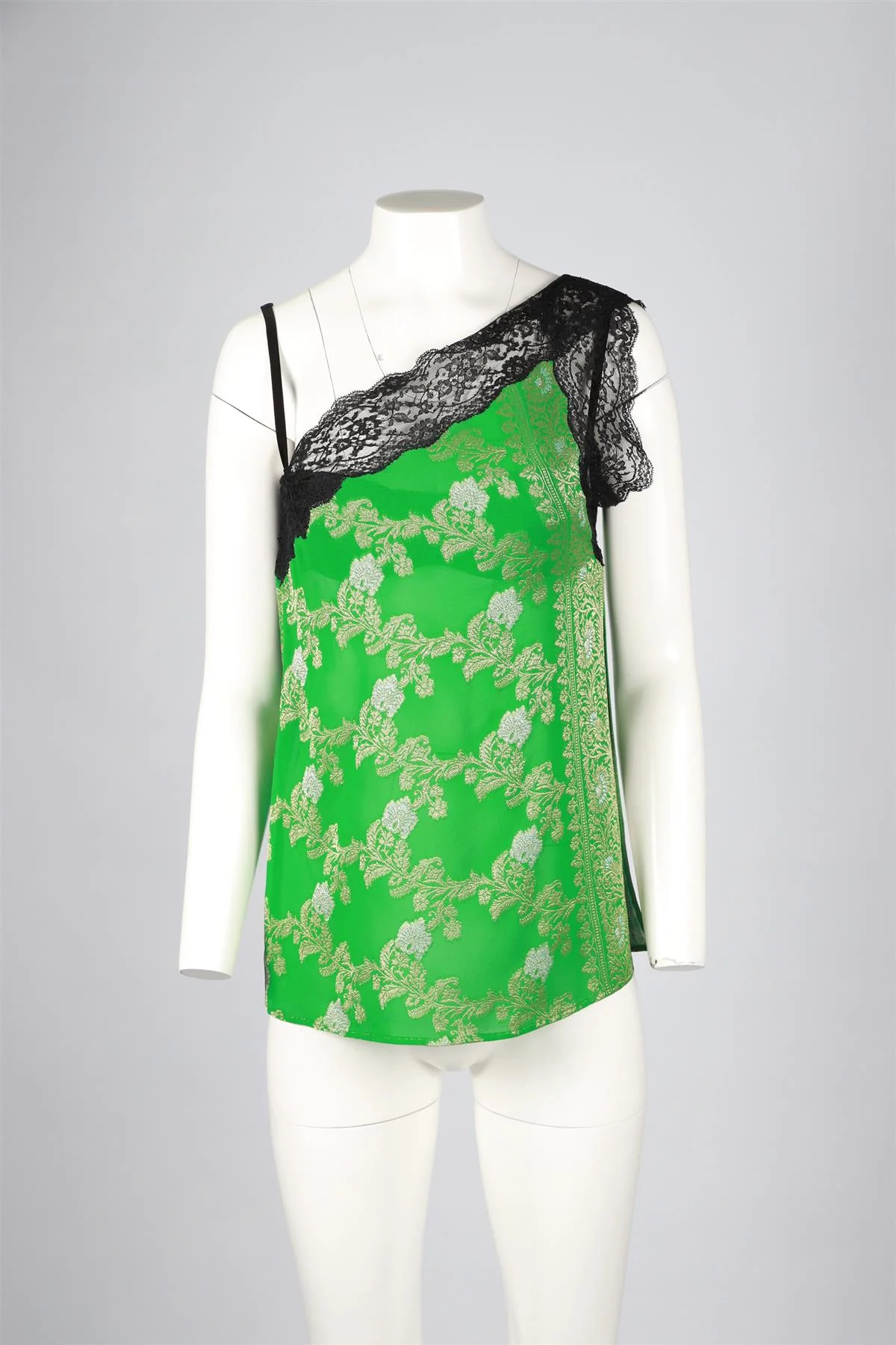 DOLCE & GABBANA GREEN SILK TOP IT 42 UK 10 - Image 2