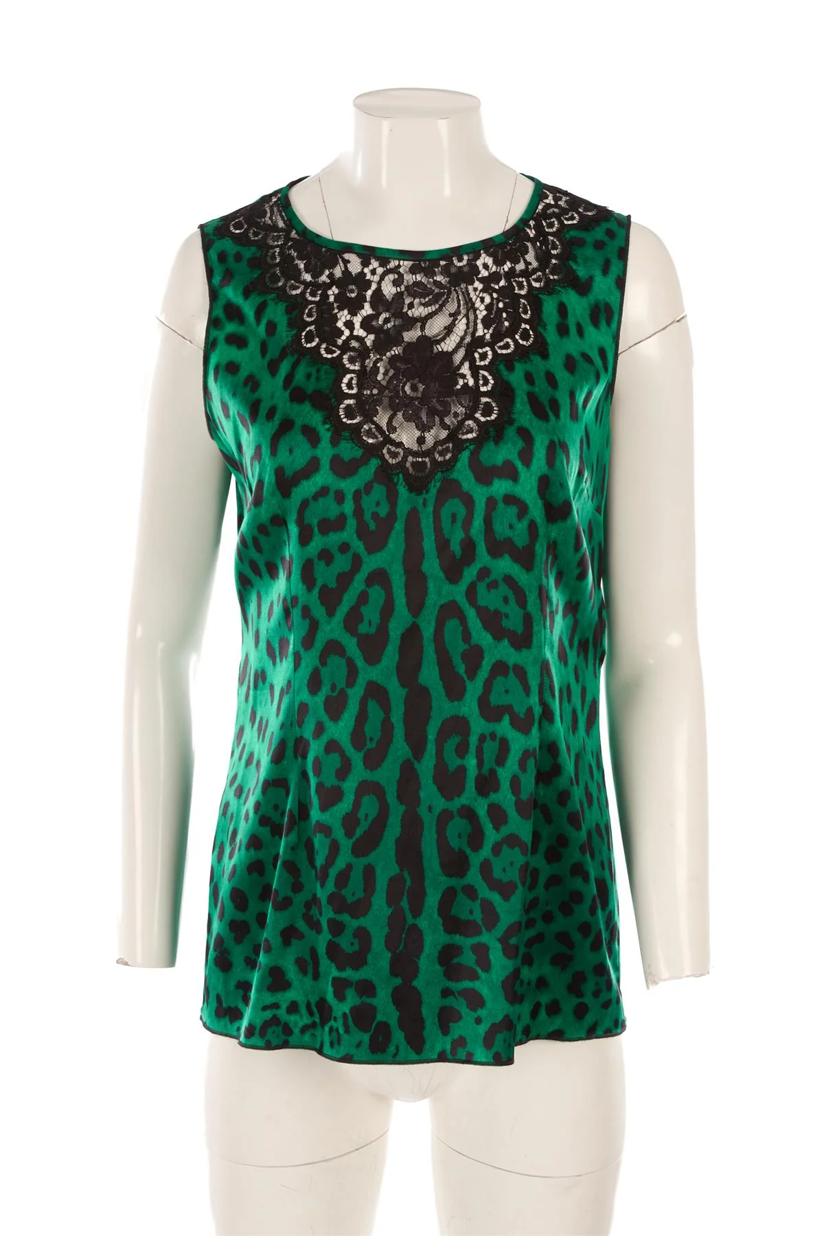 DOLCE & GABBANA GREEN SILK TOP IT 46 - Image 2