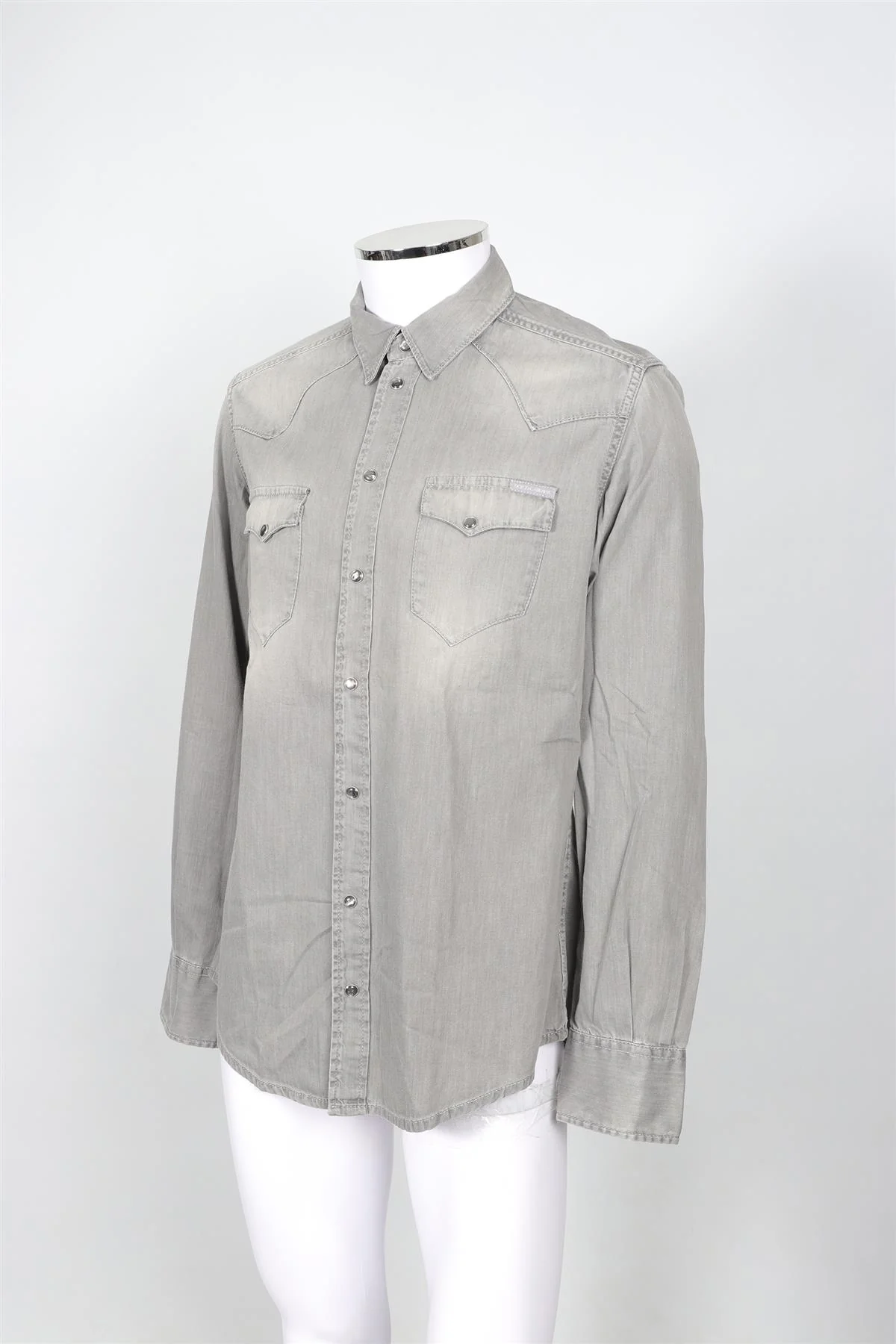 DOLCE & GABBANA GREY MEN'S SICILIA DENIM SHIRT UK/US COLLAR 16 UK/US CHEST 40 - Image 3