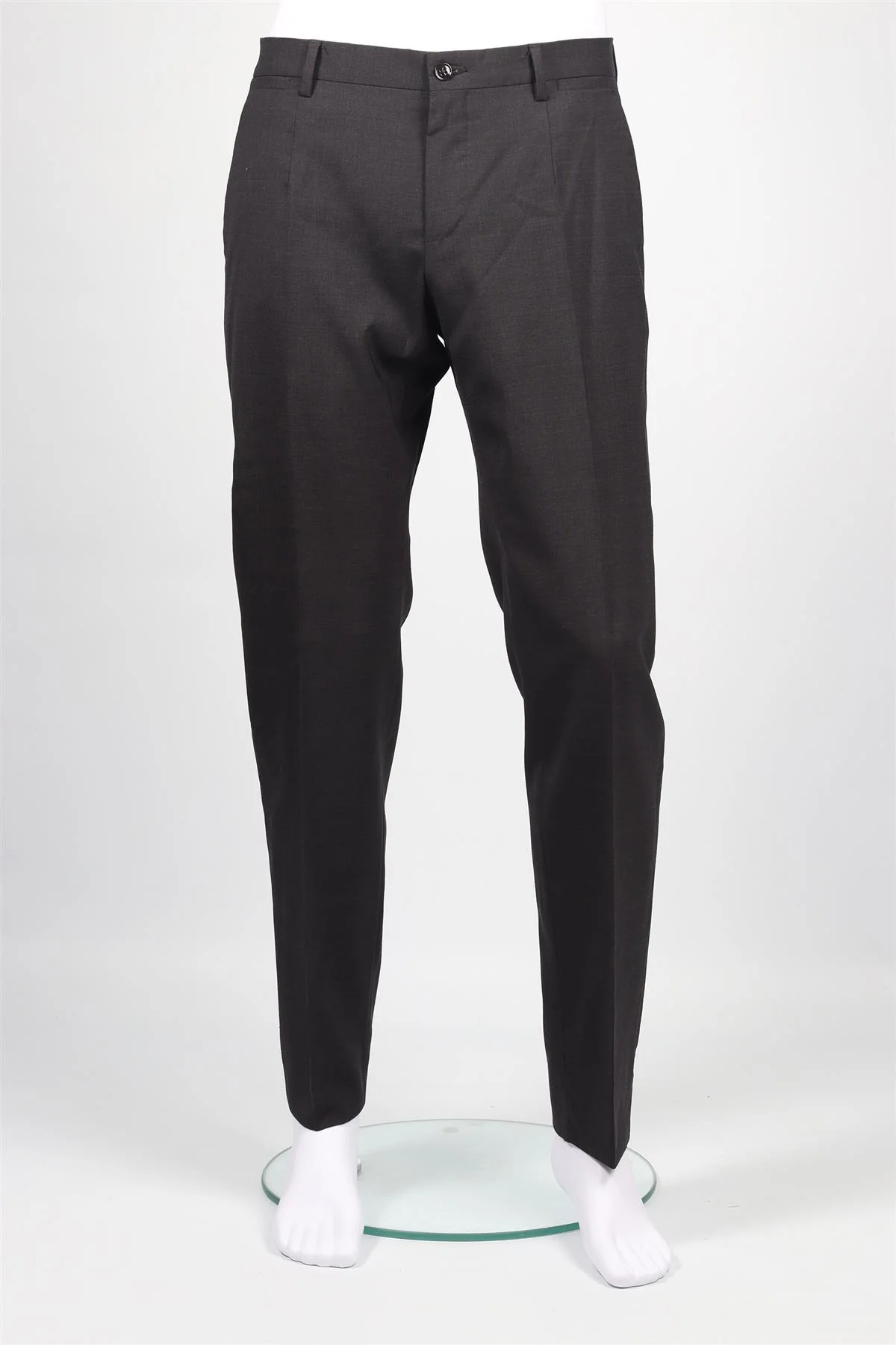 DOLCE & GABBANA GREY MEN'S WOOL BLEND STRAIGHT LEG PANTS IT 48 UK 32 - Image 2