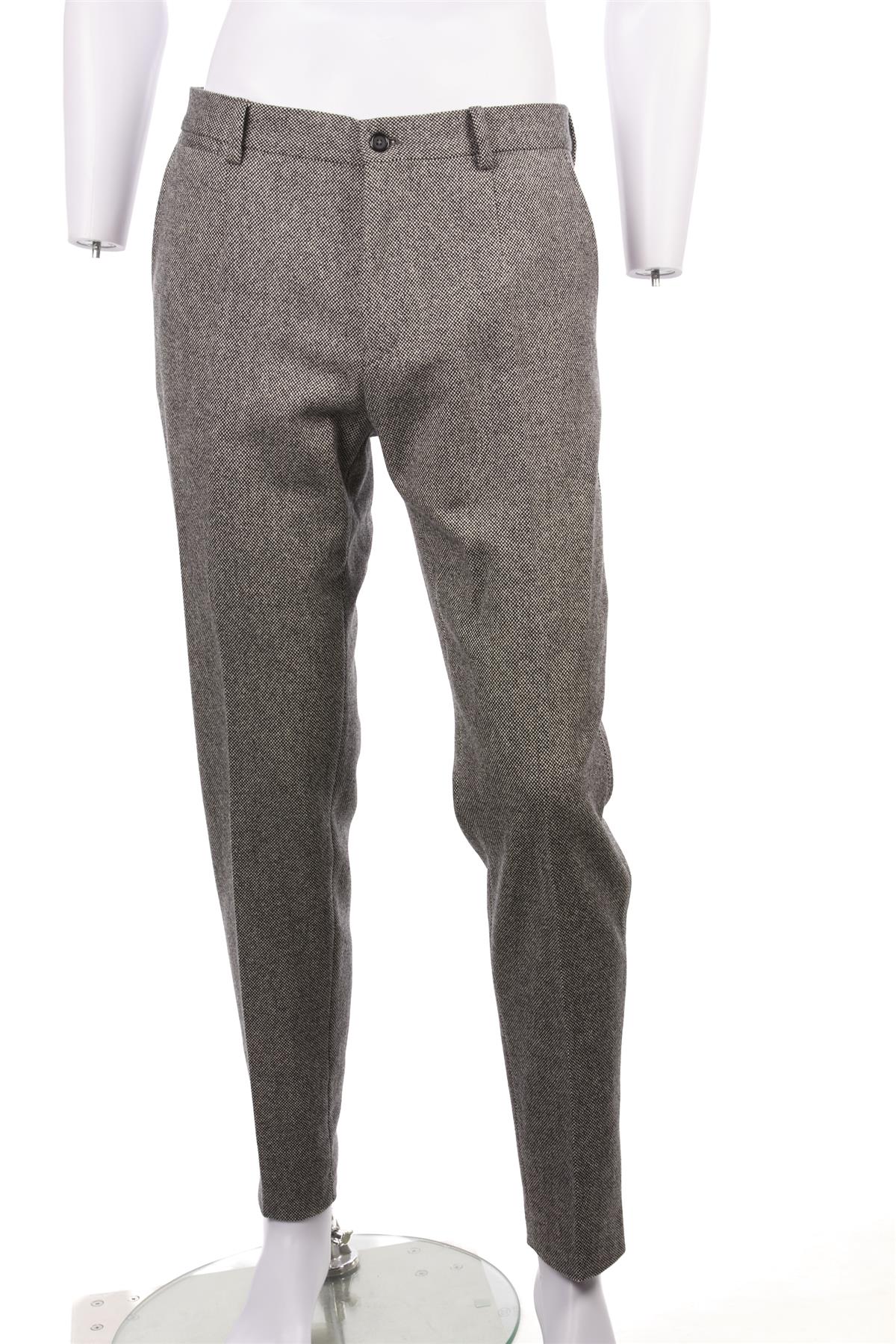 DOLCE & GABBANA GREY MEN'S WOOL STRAIGHT LEG PANTS IT 48 UK 32 - Image 2