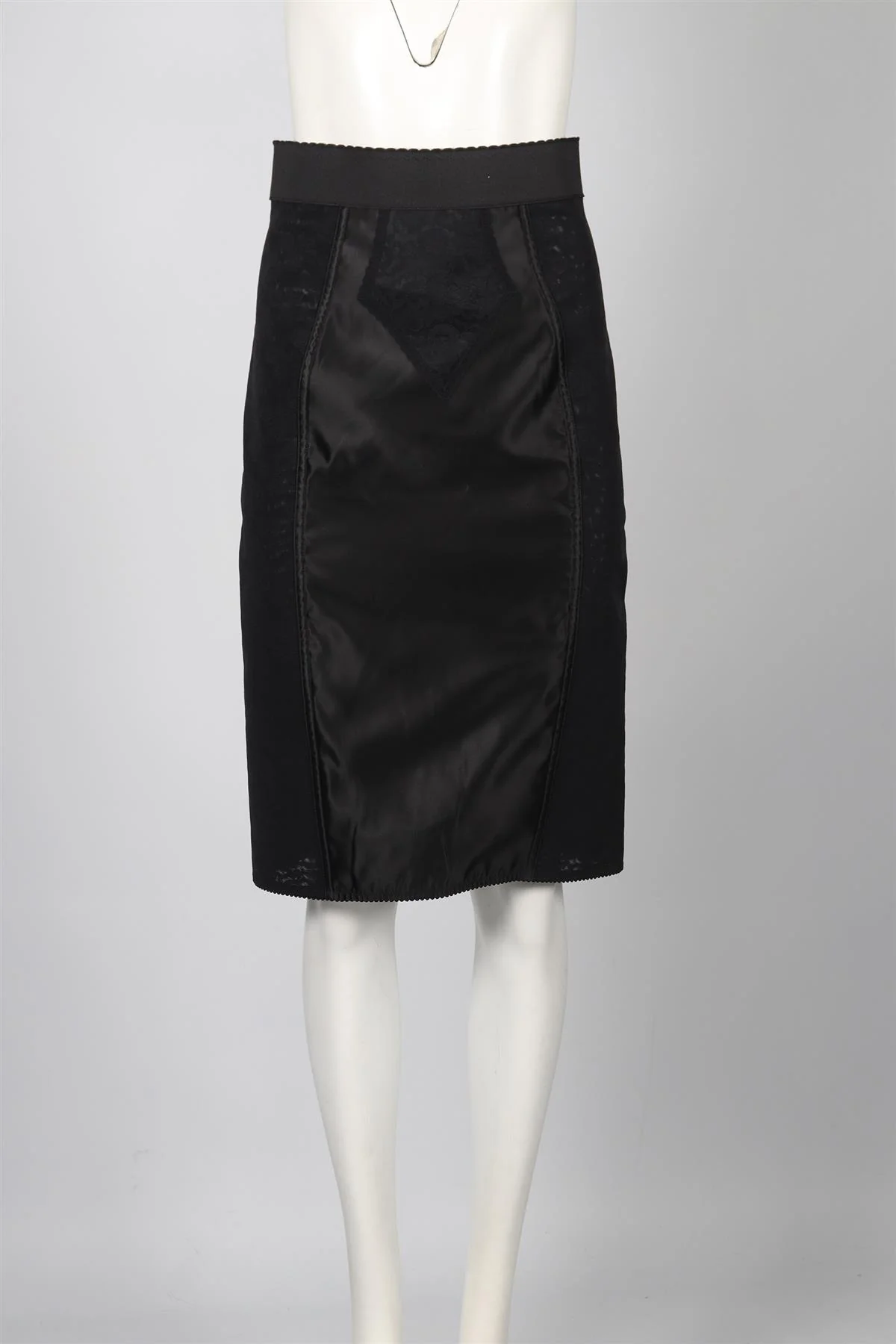 DOLCE & GABBANA LACE AND SATIN MINI SKIRT IT 44 UK 12 - Image 2