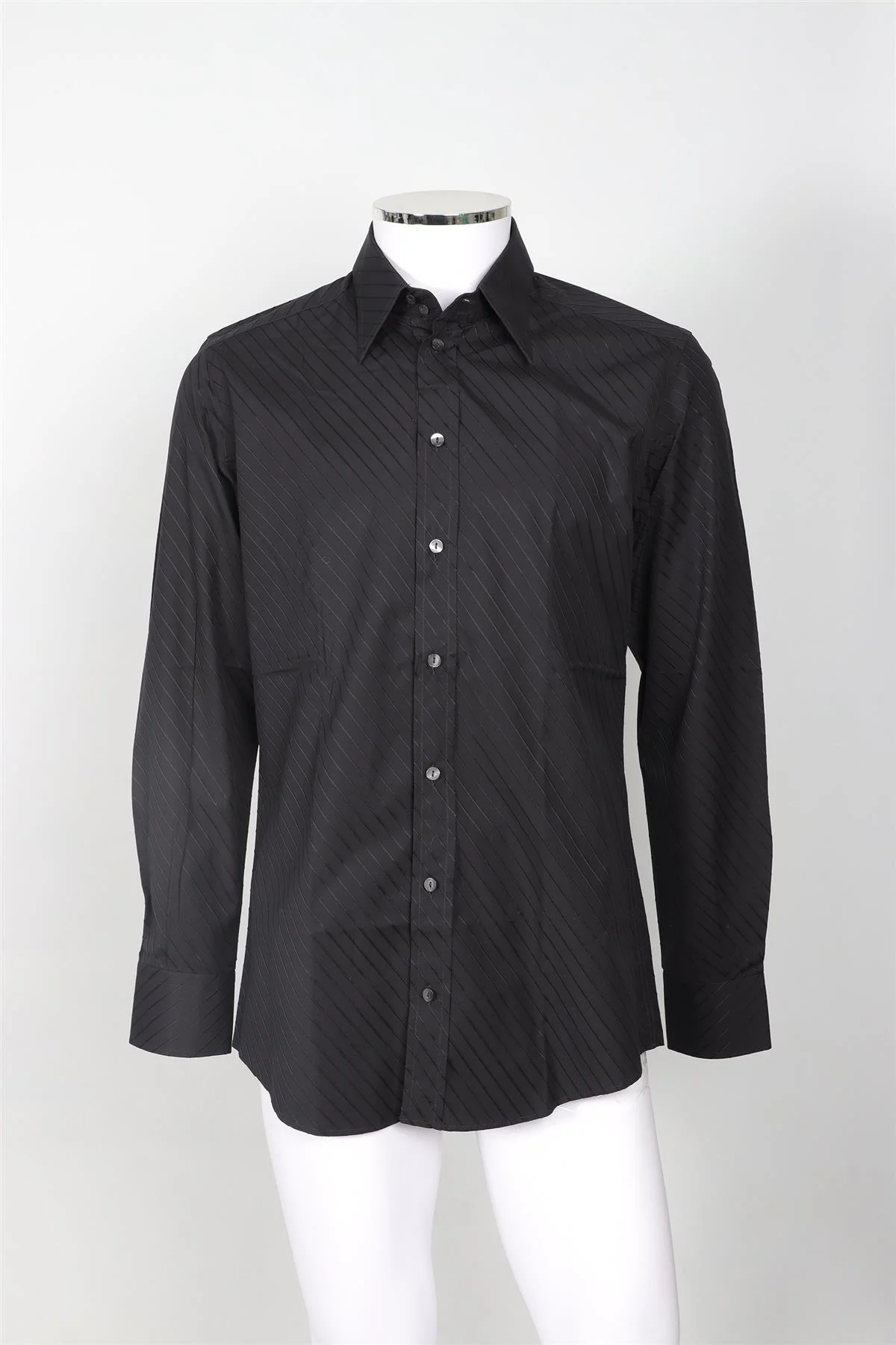 DOLCE & GABBANA MEN'S BLACK SLIM FIT COTTON SHIRT UK/US COLLAR 16 UK/US CHEST 40 - Image 2