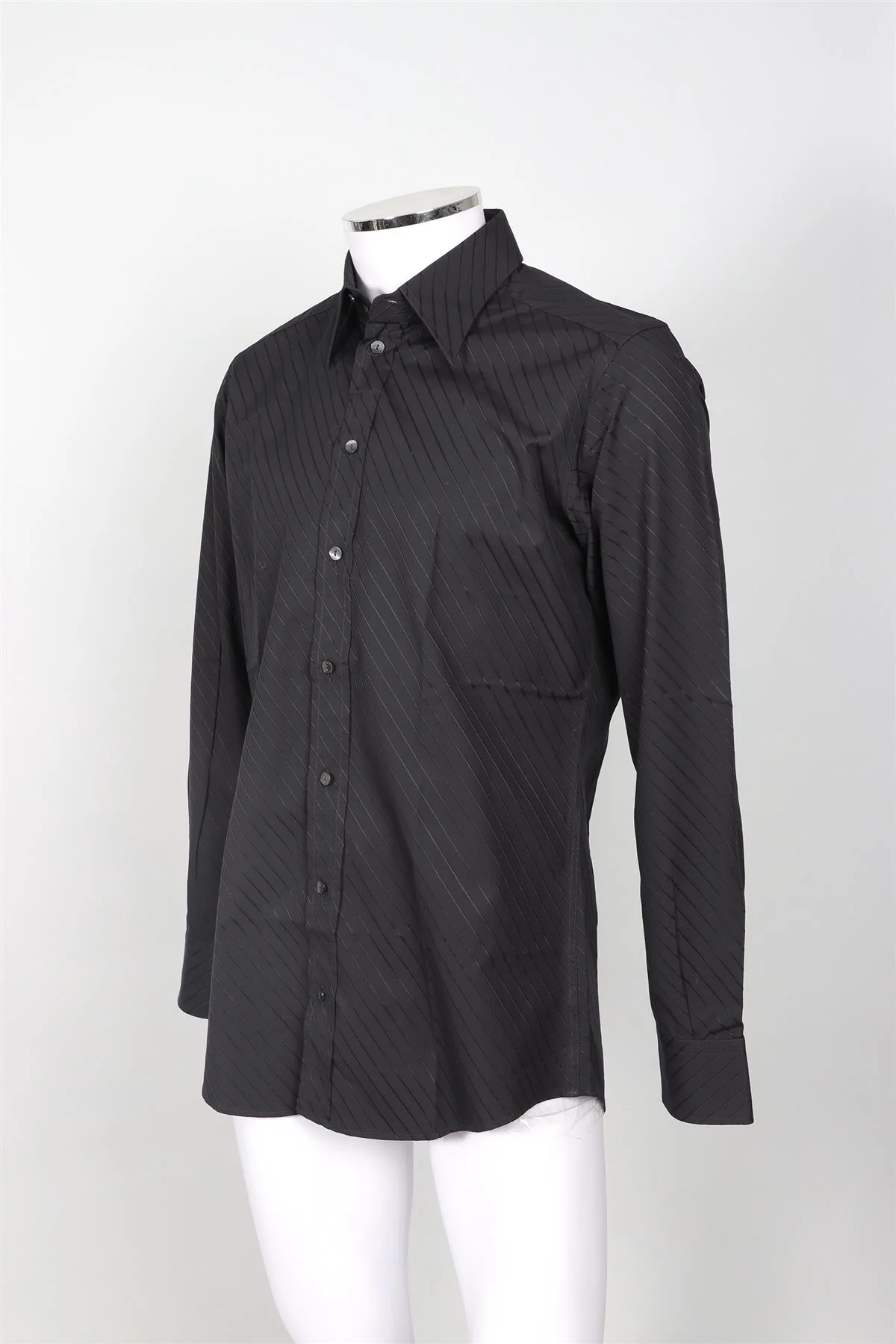 DOLCE & GABBANA MEN'S BLACK SLIM FIT COTTON SHIRT UK/US COLLAR 16 UK/US CHEST 40 - Image 3