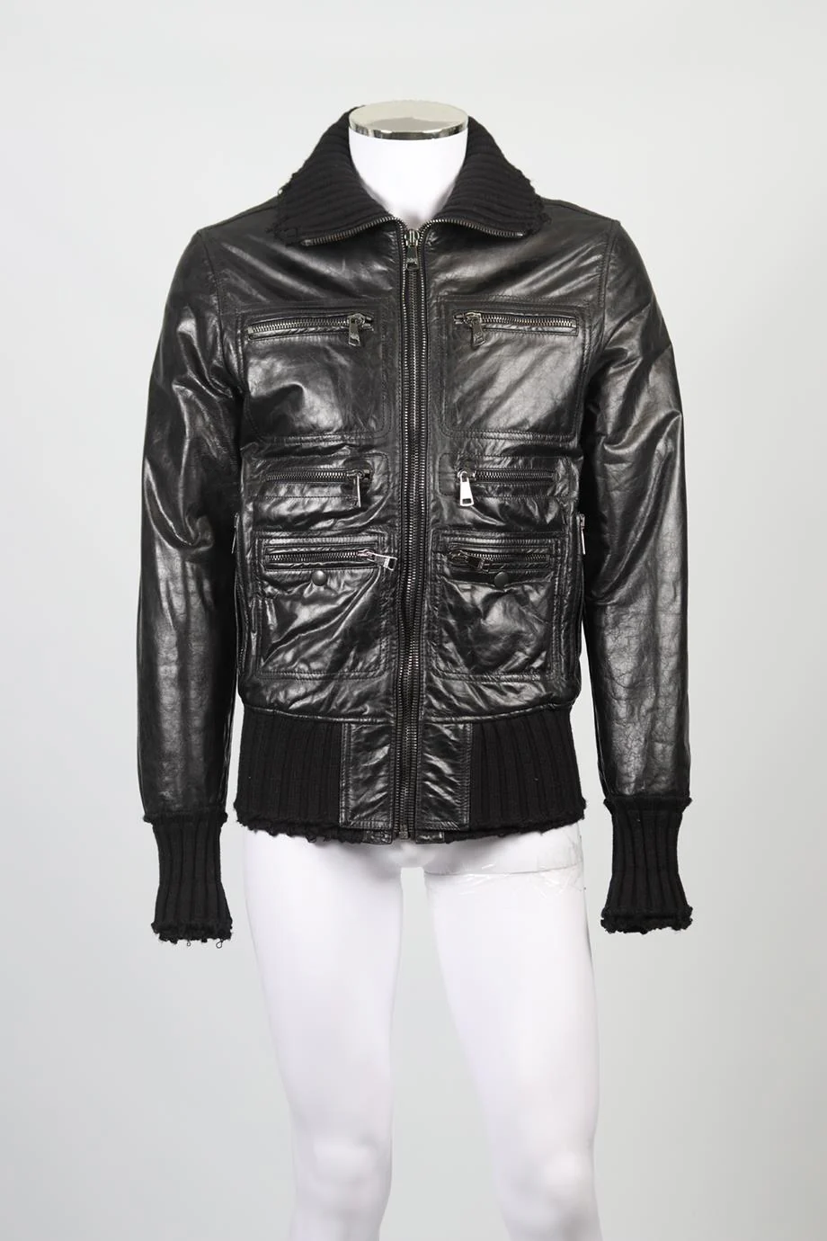 DOLCE & GABBANA MEN'S LEATHER JACKET IT 50 UK/US 40 FR 50 - Image 2