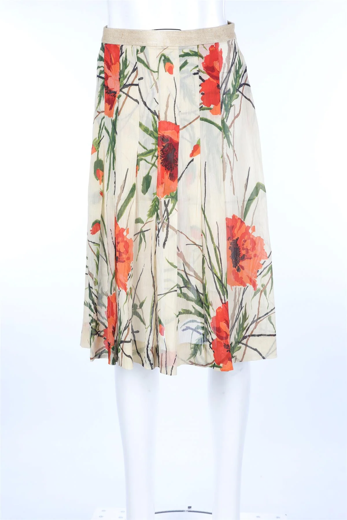 DOLCE & GABBANA MULTI COTTON MIDI SKIRT IT 40 UK 8 - Image 2