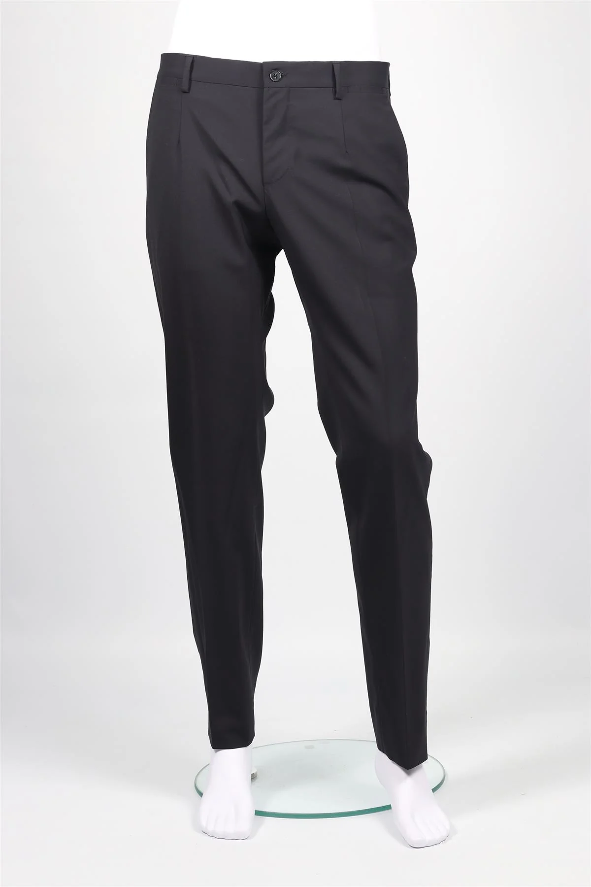 DOLCE & GABBANA NAVY MEN'S WOOL BLEND STRAIGHT LEG PANTS IT 48 UK 32 - Image 2