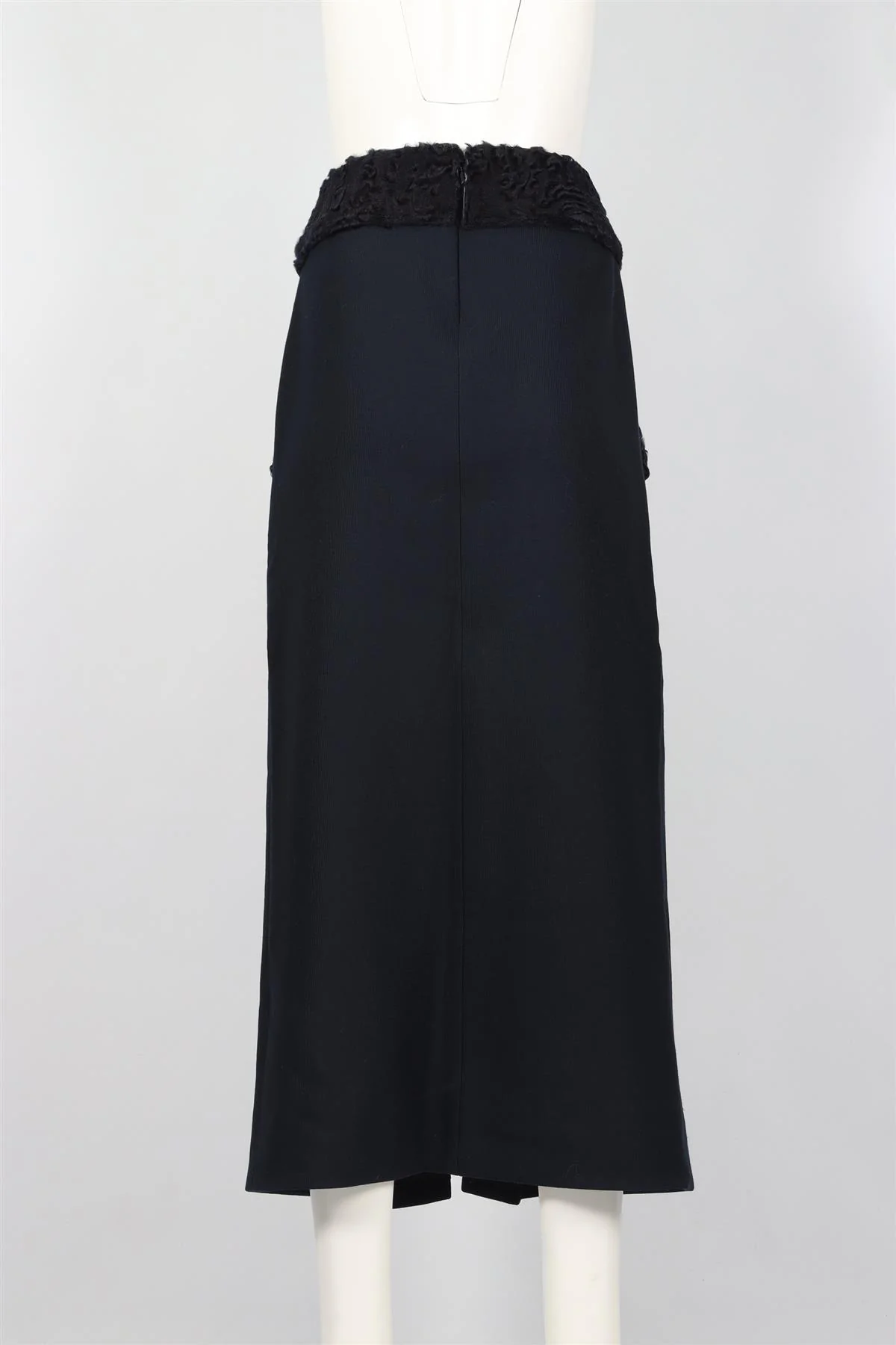 DOLCE & GABBANA NAVY WOOL MIDI SKIRT IT 42 UK 10 - Image 4