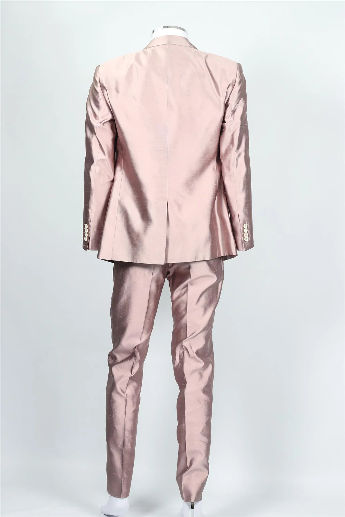 DOLCE & GABBANA PINK MEN'S SILK THREE PIECE SUIT IT 52 UK 42 - Image 5