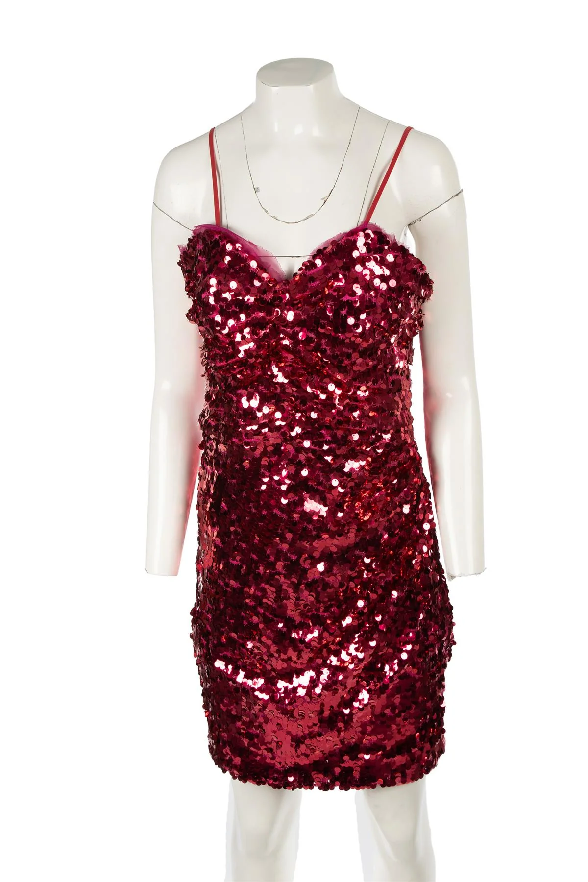 DOLCE & GABBANA PINK SEQUIN MINI DRESS IT 46 UK 14 - Image 2