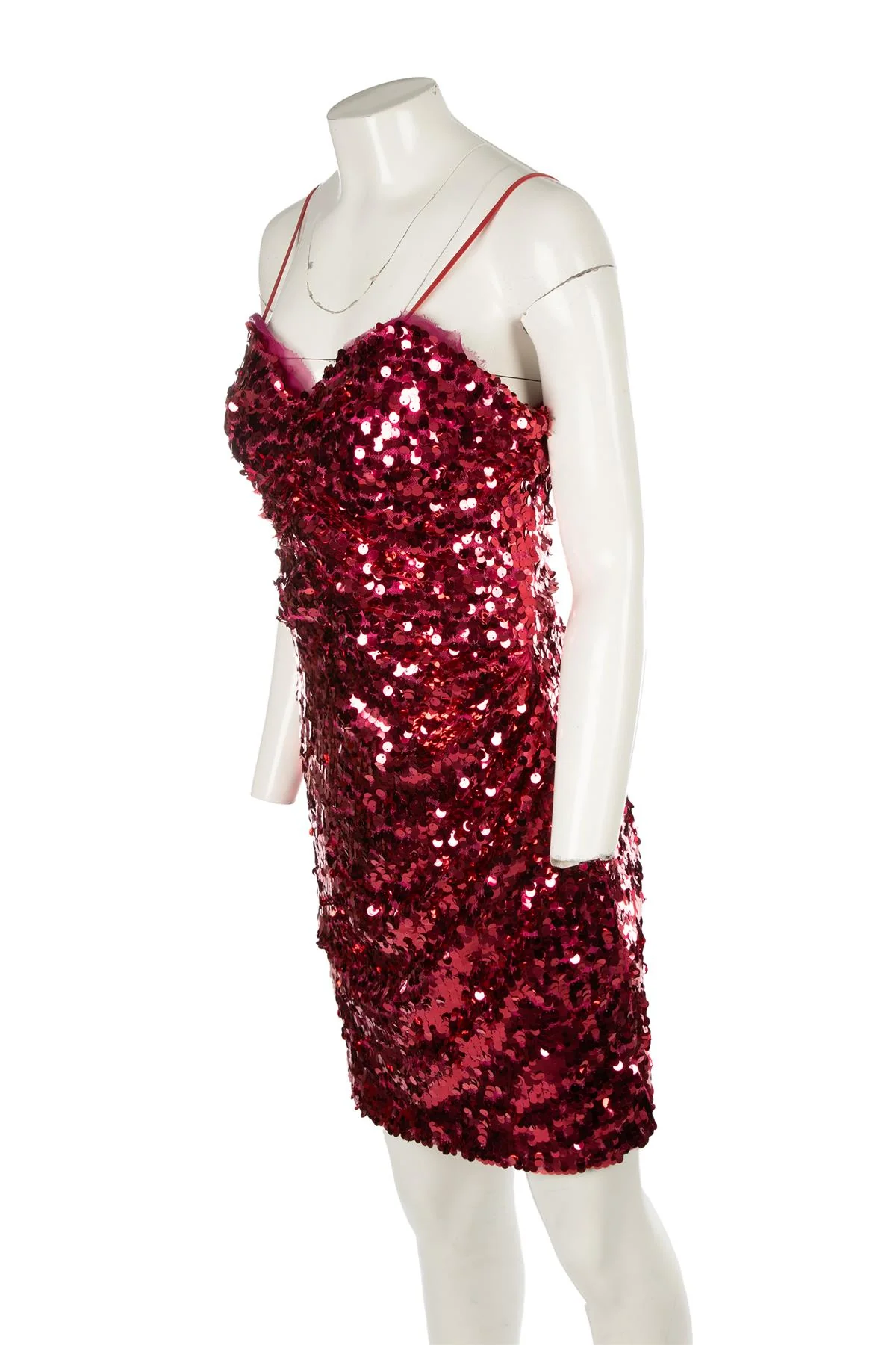 DOLCE & GABBANA PINK SEQUIN MINI DRESS IT 46 UK 14 - Image 3