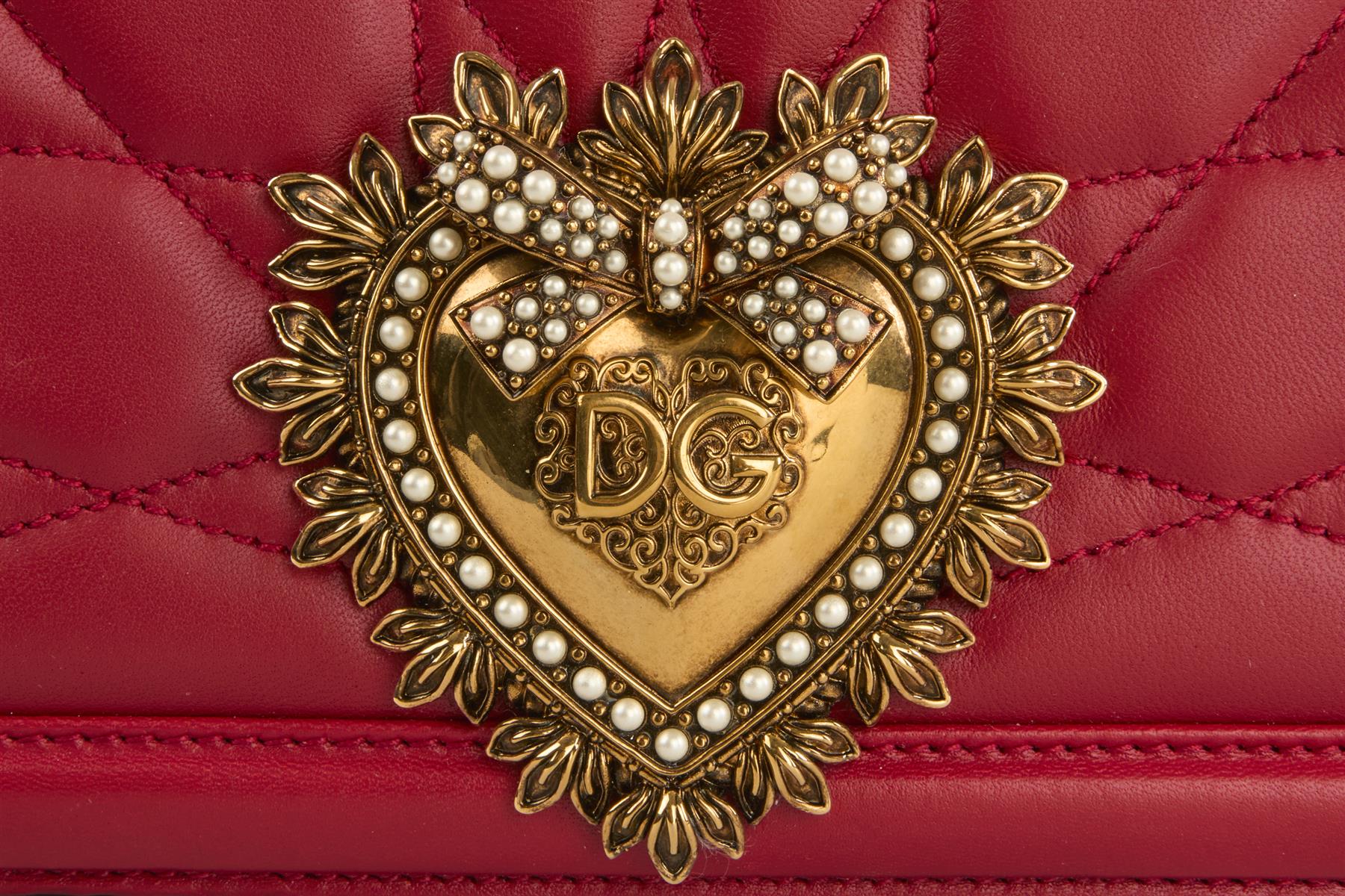 DOLCE & GABBANA RED DEVOTION LARGE LEATHER SHOULDER BAG - Image 9