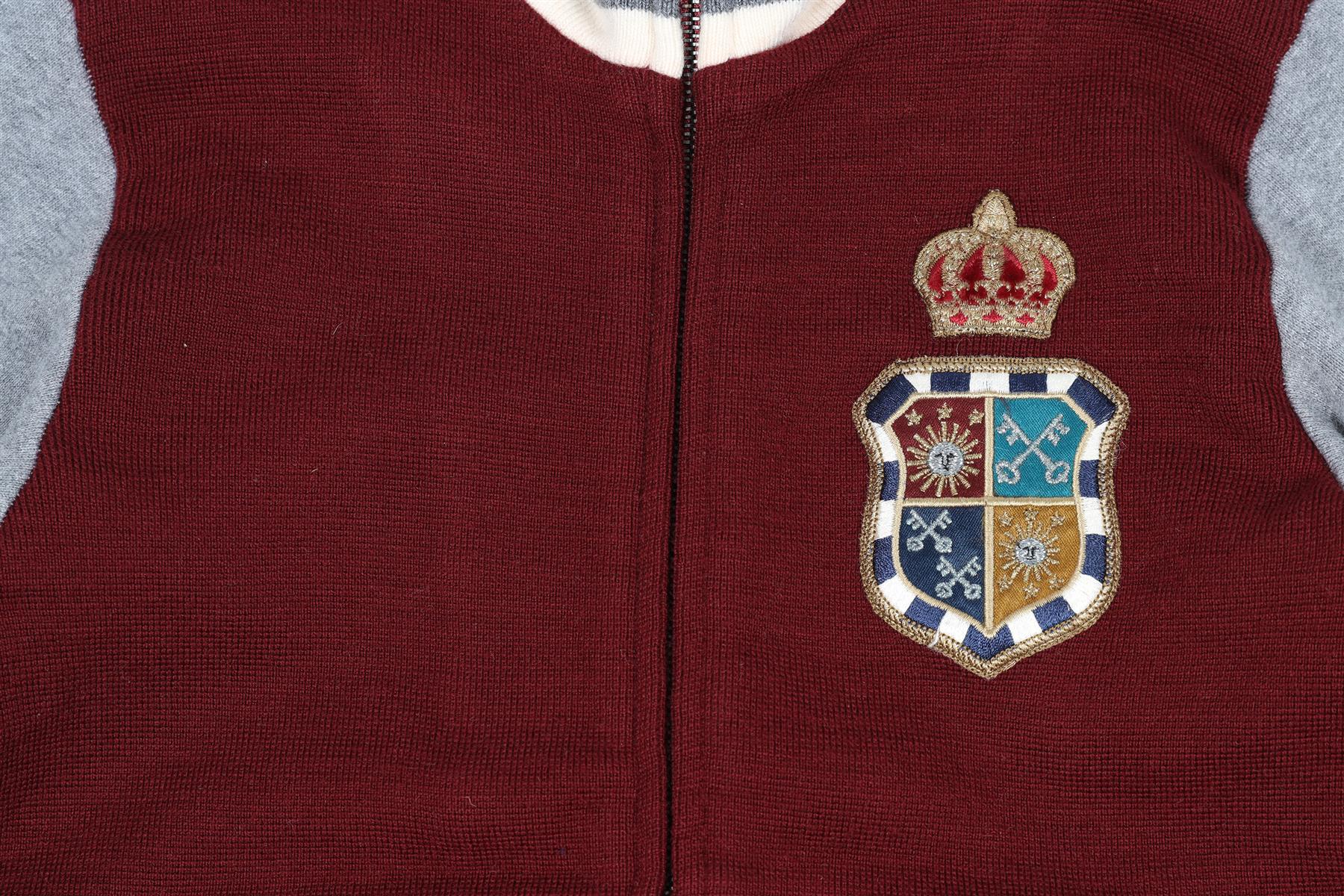 DOLCE & GABBANA RED, GREY AND CREAM KIDS BOYS WOOL BLEND JACKET 4 YEARS - Image 3
