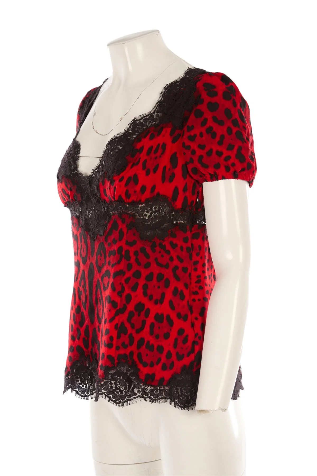 DOLCE & GABBANA RED SILK TOP IT 48 - Image 3