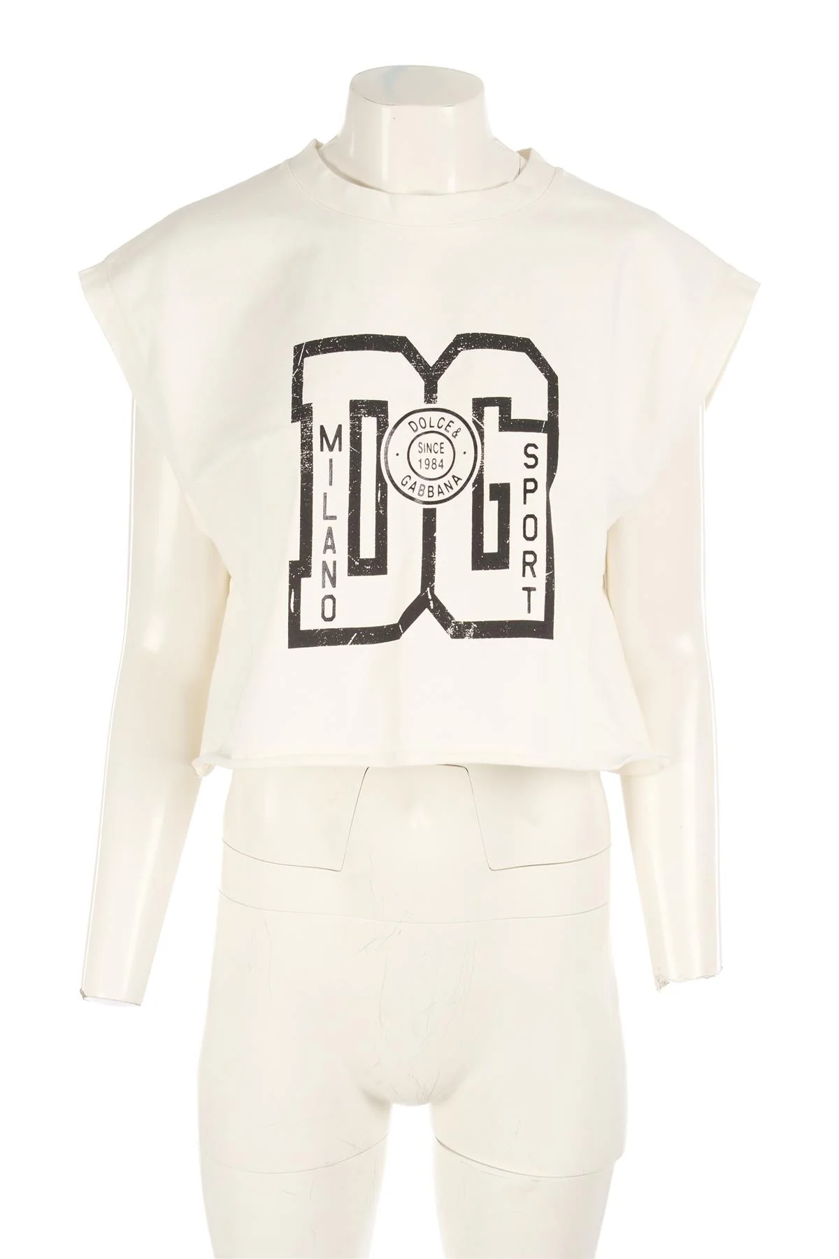 DOLCE & GABBANA WHITE COTTON T-SHIRT IT 40 UK 8 - Image 2