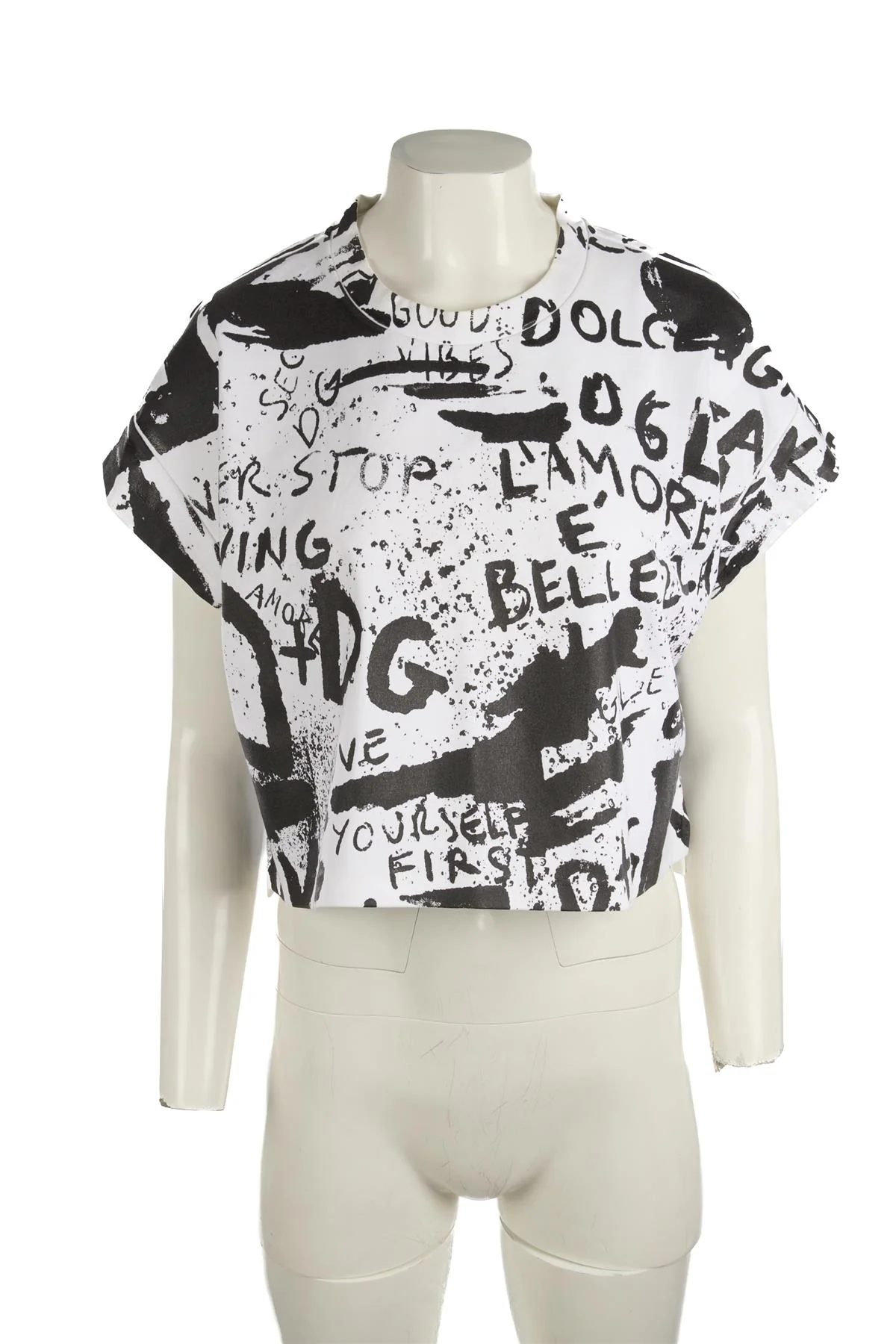 DOLCE & GABBANA WHITE COTTON T-SHIRT IT 44 UK 12 - Image 2
