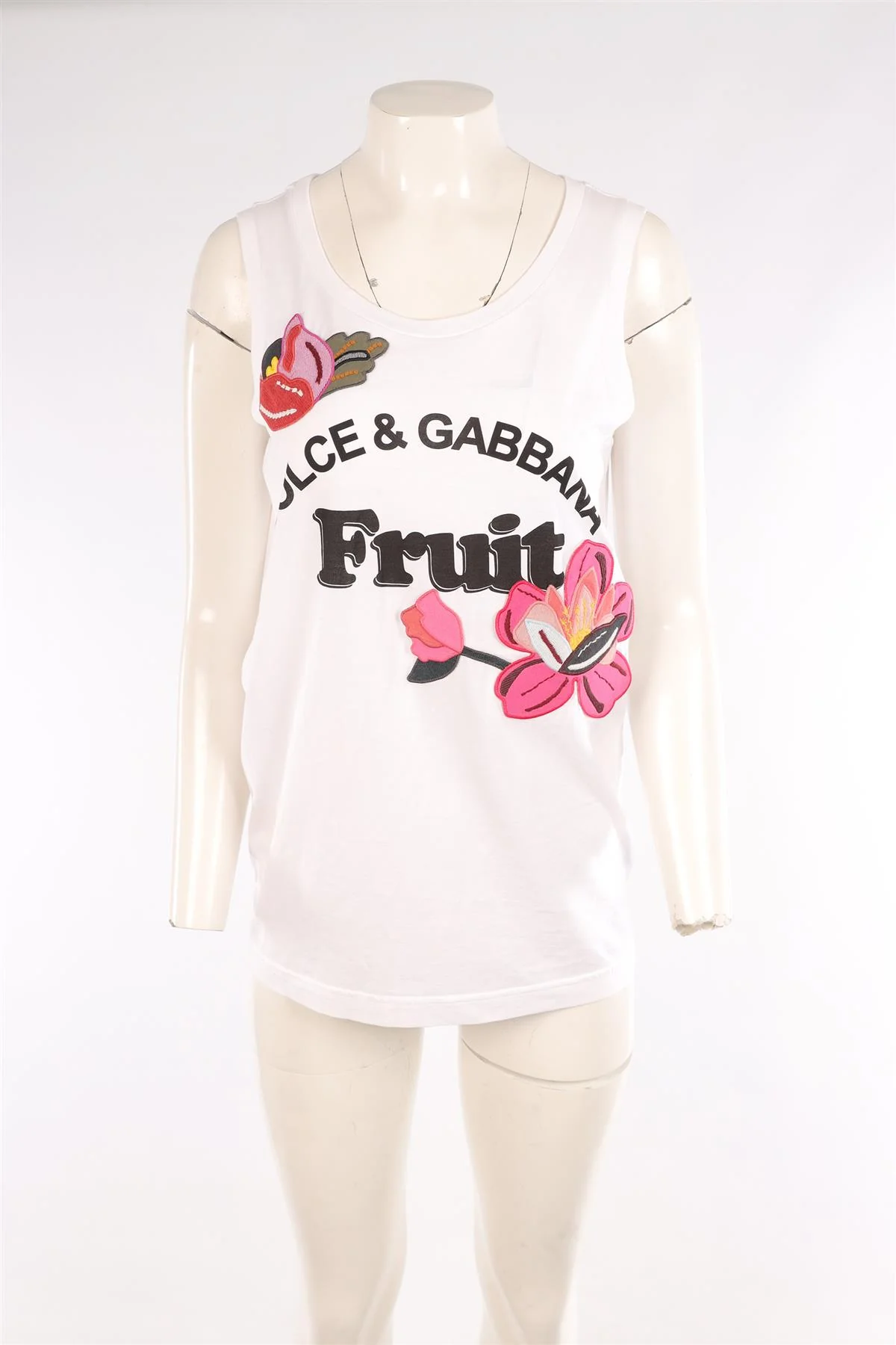 DOLCE & GABBANA WHITE COTTON TOP IT 40 UK 8 - Image 2