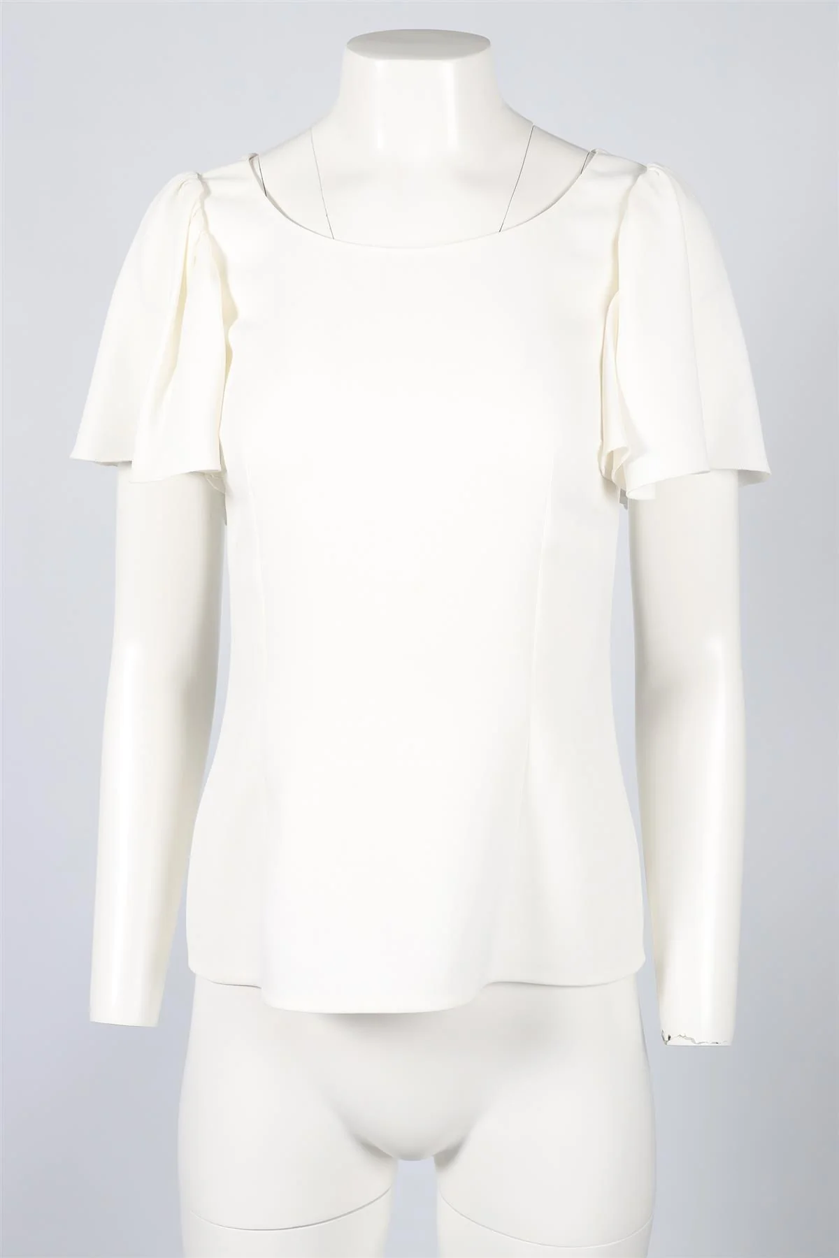 DOLCE & GABBANA WHITE CREPE TOP IT 42 UK 10 - Image 2