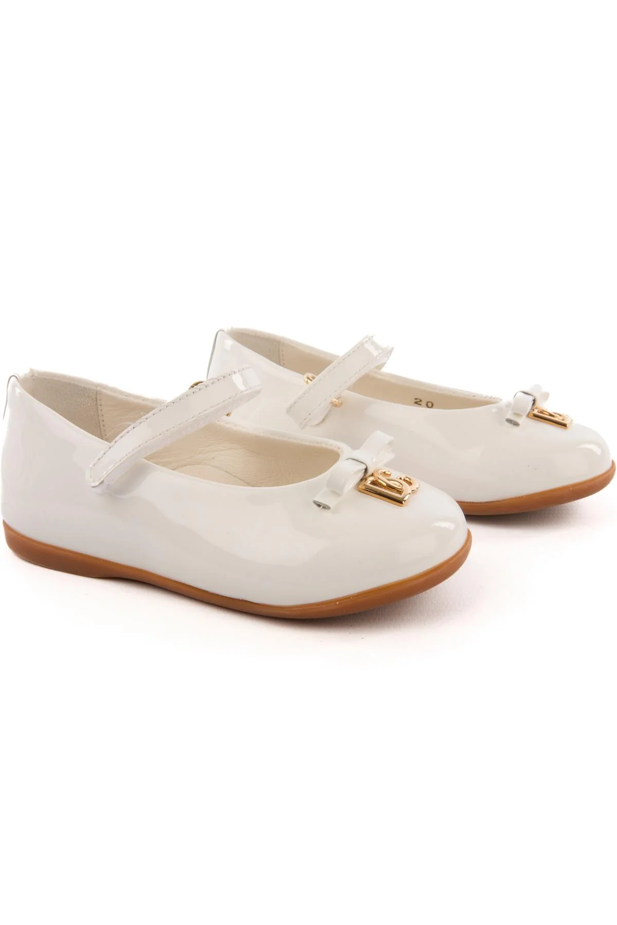 DOLCE & GABBANA WHITE KIDS GIRLS BALLET FLATS EU 20 UK 3 US 4