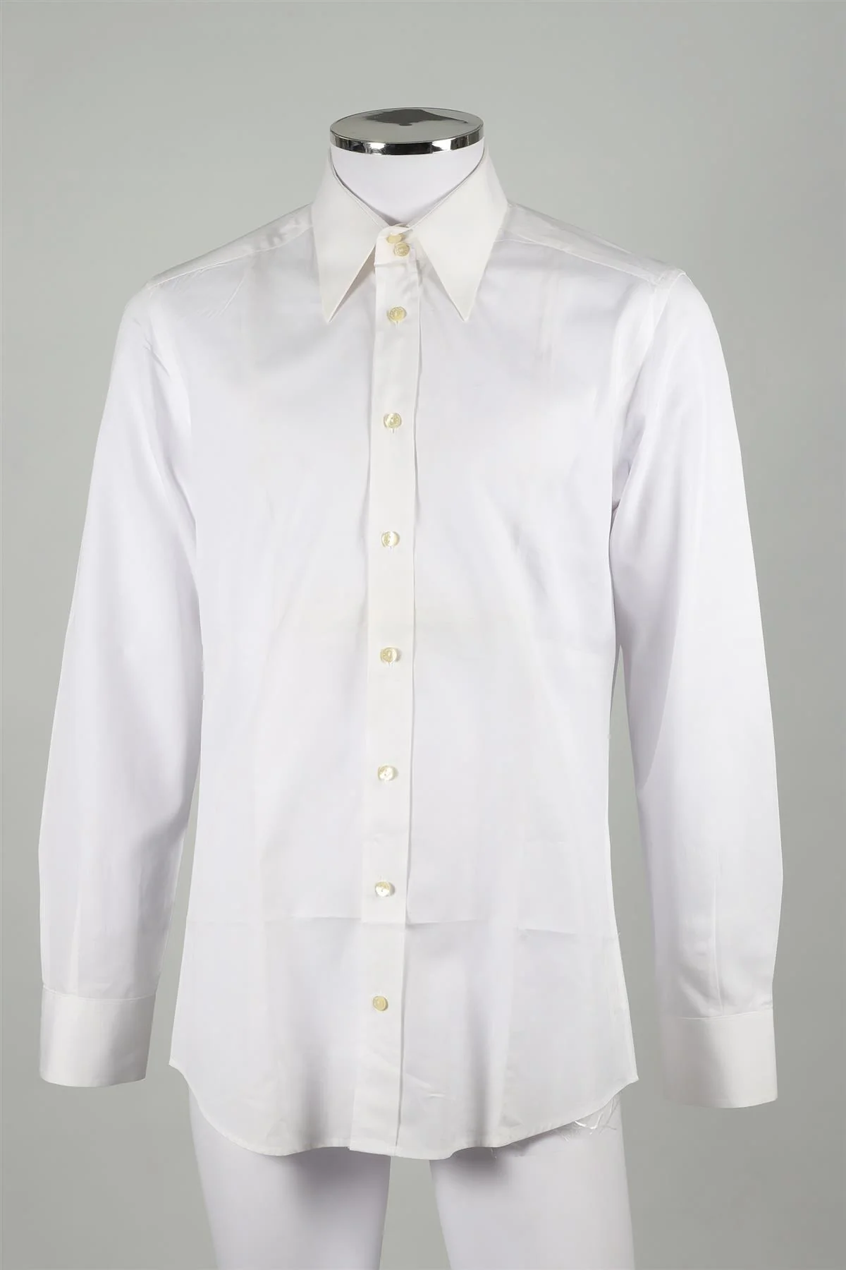 DOLCE & GABBANA WHITE MEN'S SLIM FIT COTTON SHIRT UK/US COLLAR 16 UK/US CHEST 40 - Image 2