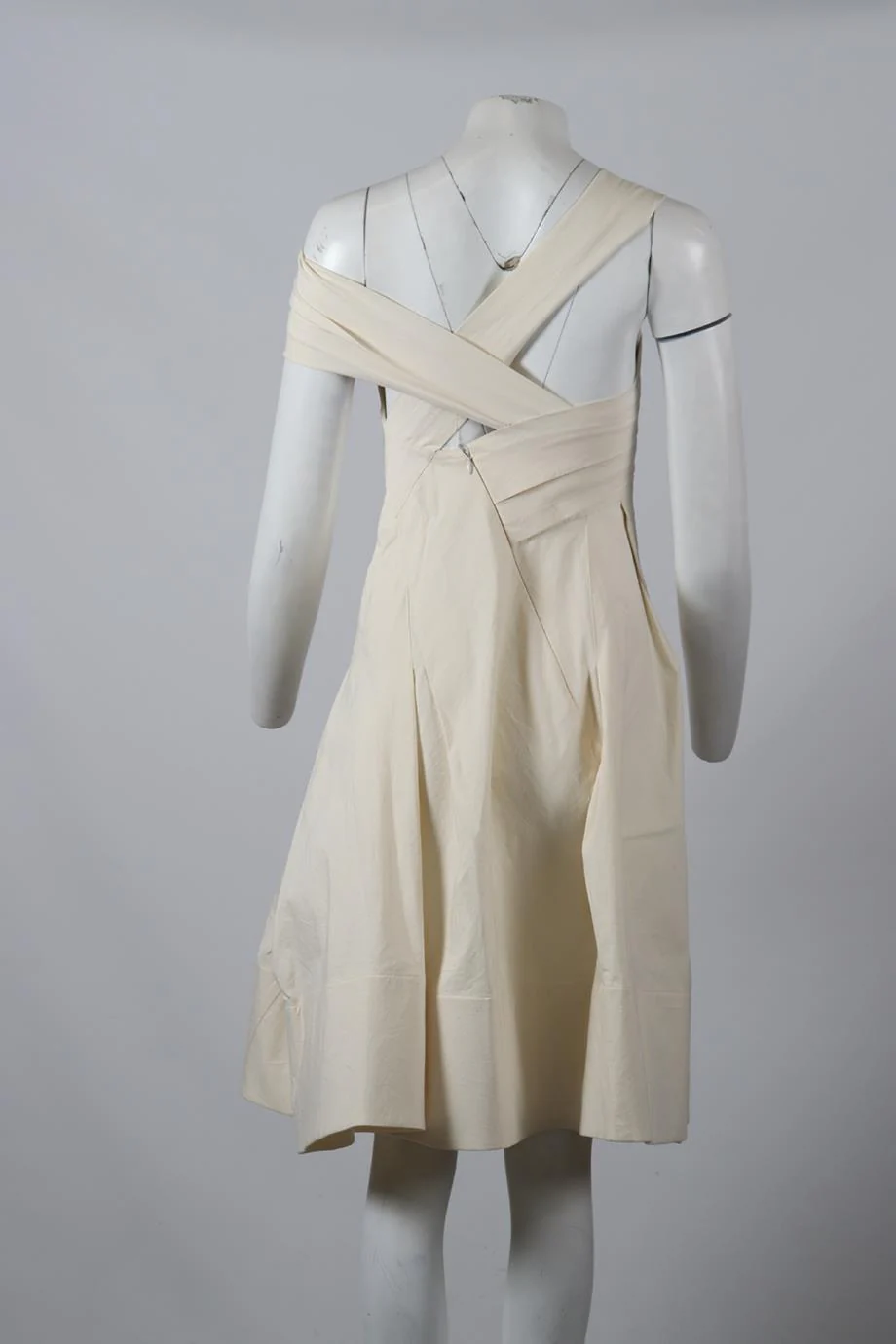 DONNA KARAN COTTON BLEND MIDI DRESS US 2 UK 6 - Image 4