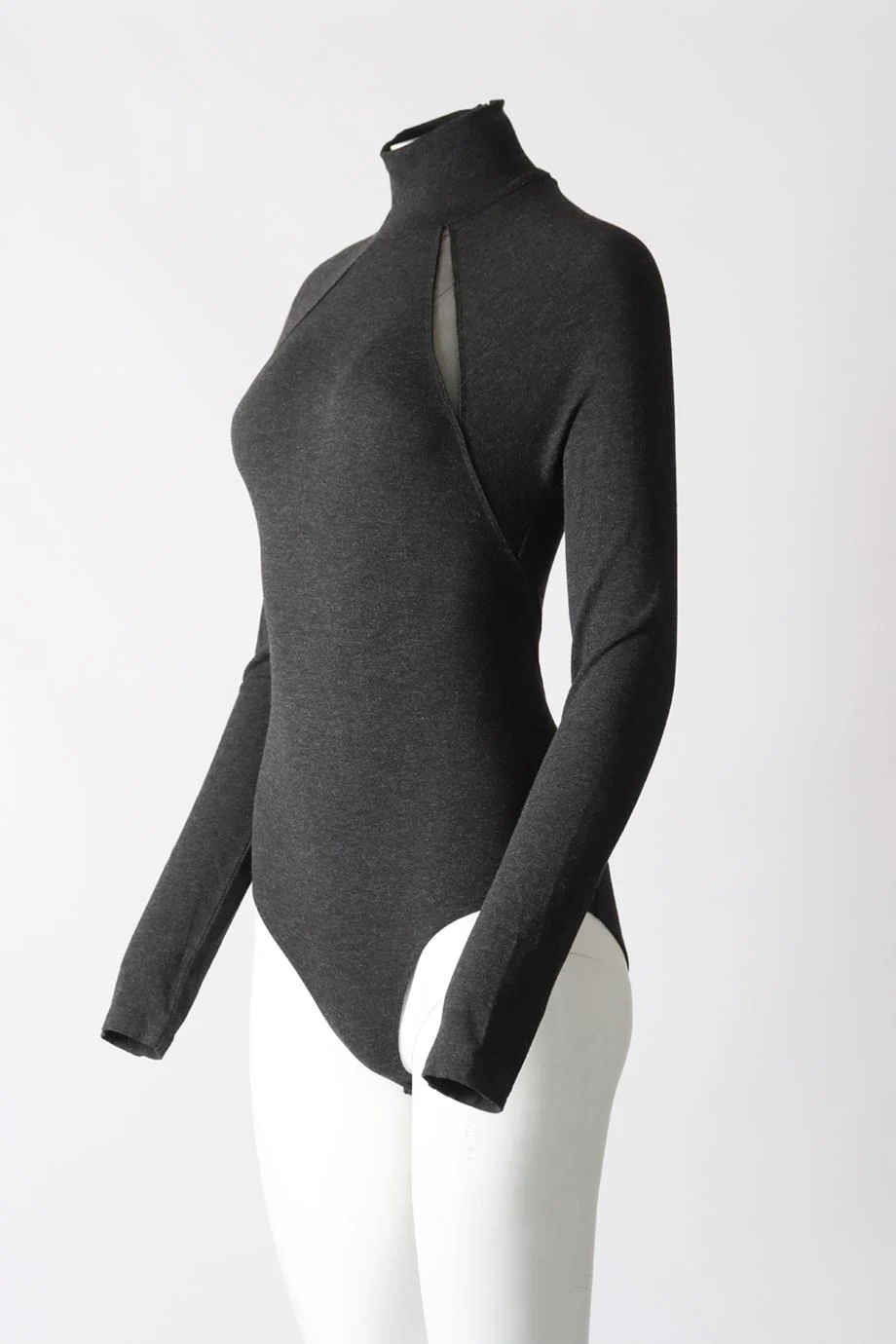 DONNA KARAN MESH PANELED STRETCH JERSEY BODYSUIT SMALL - Image 3