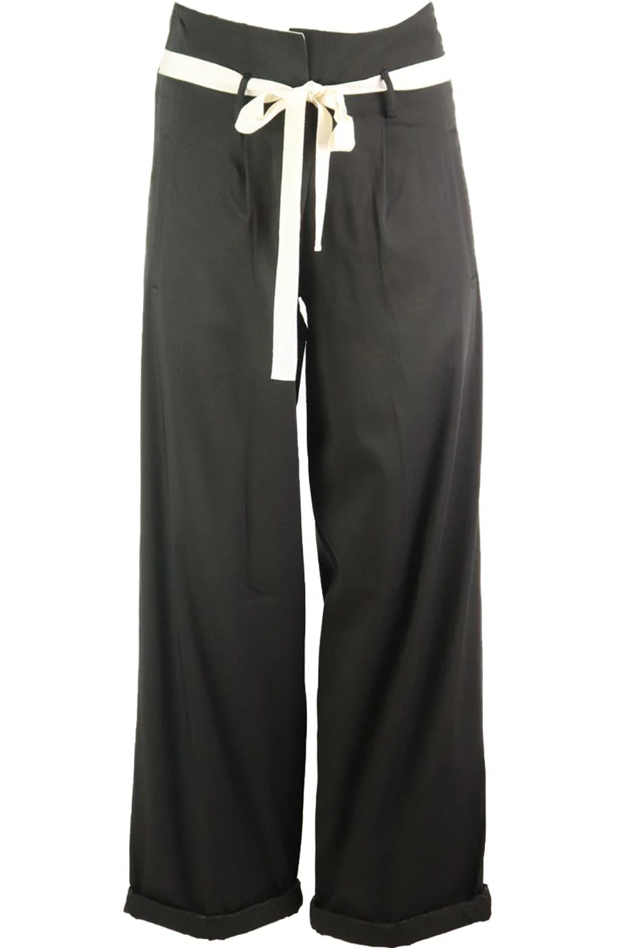 DONNA KARAN STRETCH WIDE LEG PANTS XSMALL