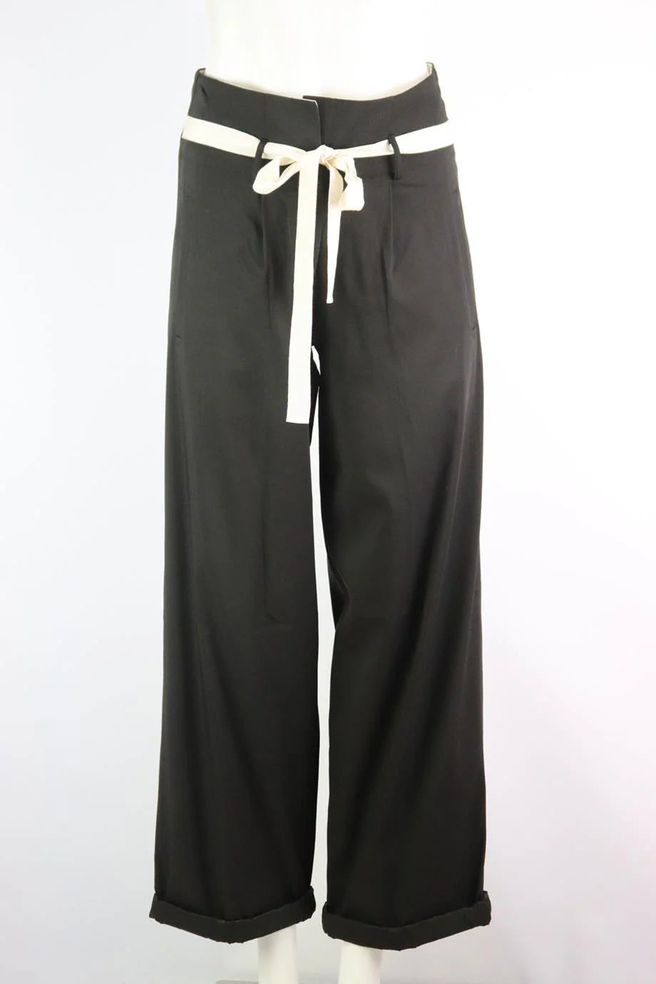 DONNA KARAN STRETCH WIDE LEG PANTS XSMALL - Image 2