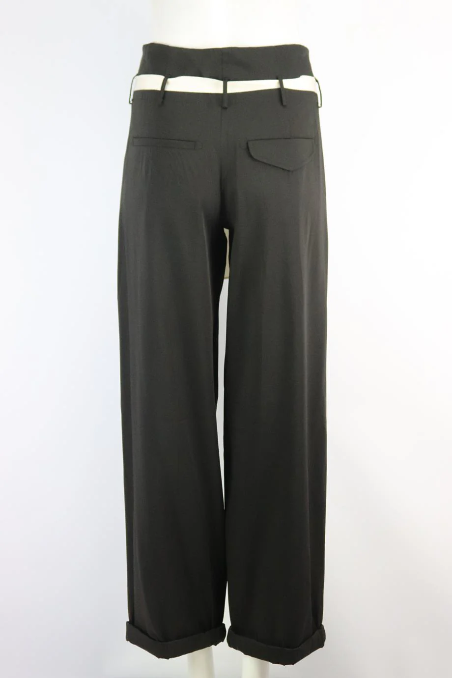 DONNA KARAN STRETCH WIDE LEG PANTS XSMALL - Image 4
