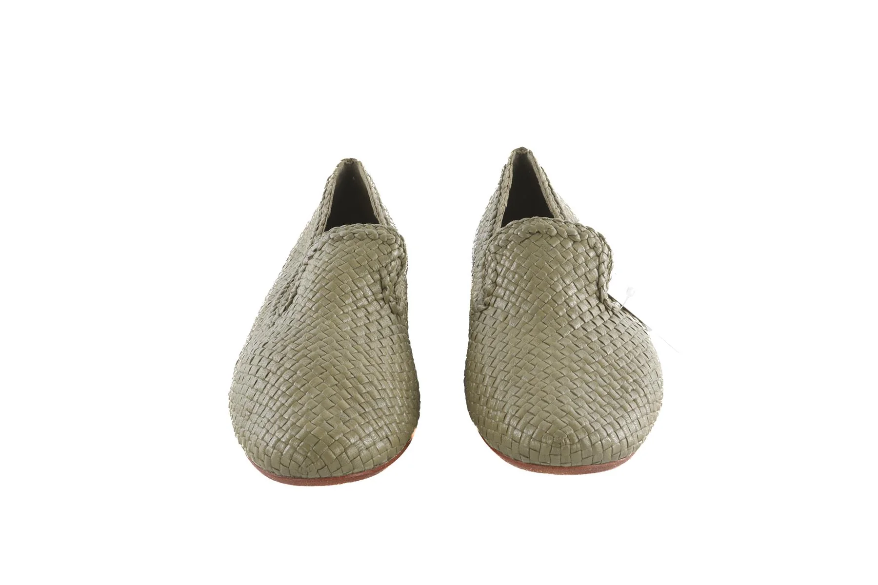 DRAGON DIFFUSION GREEN LEATHER LOAFERS EU 39 UK 6 US 9 - Image 3