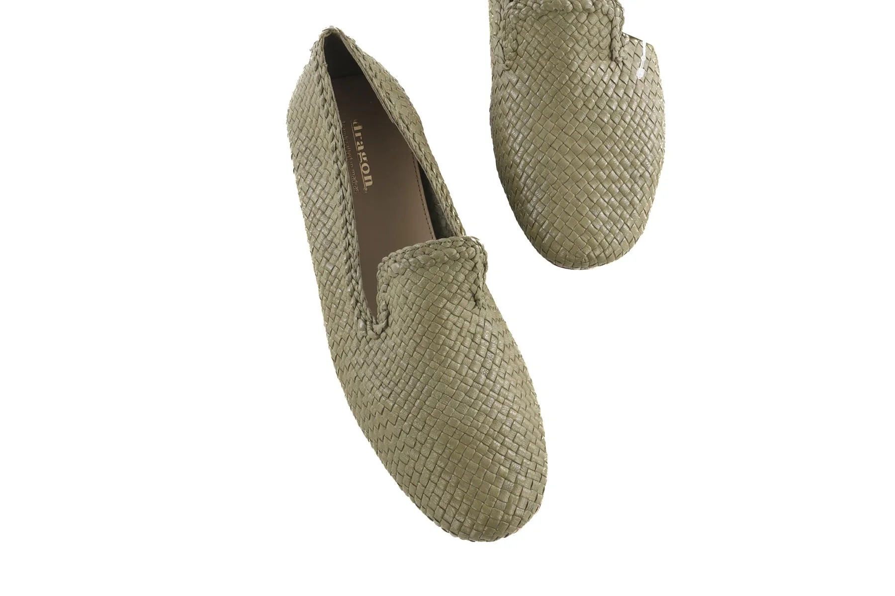 DRAGON DIFFUSION GREEN LEATHER LOAFERS EU 39 UK 6 US 9 - Image 4