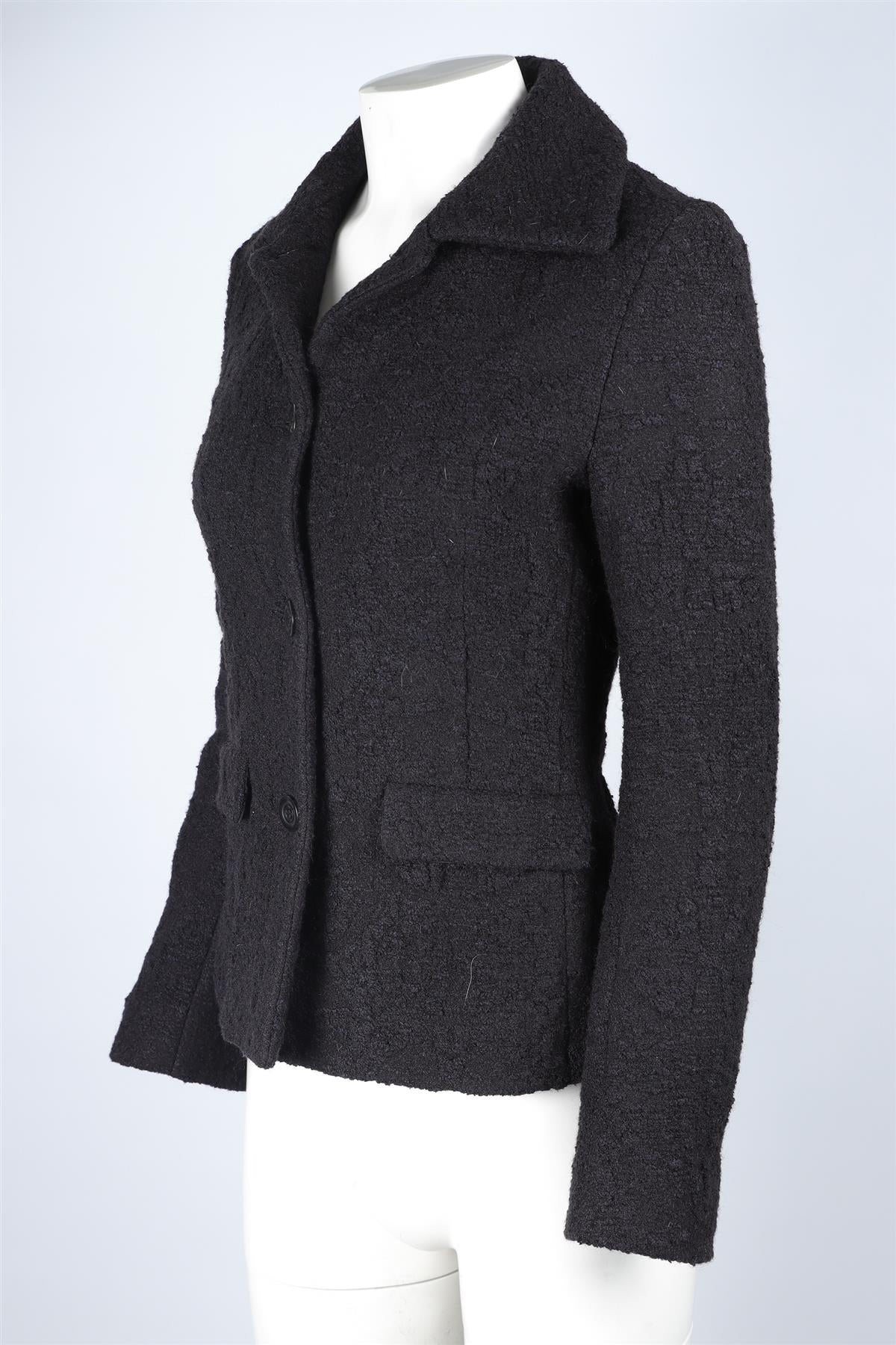 DRIES VAN NOTEN BLACK WOOL JACKET FR 36 UK 8 - Image 3