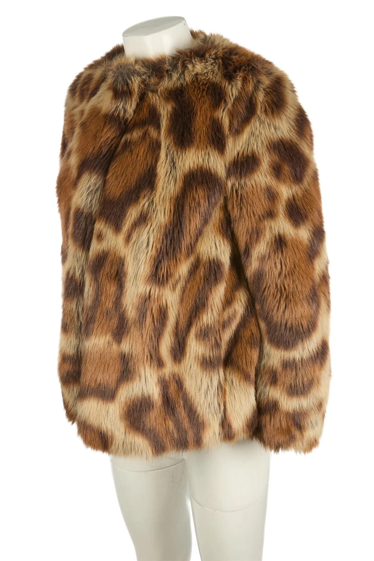 DRIES VAN NOTEN BROWN FAUX FUR JACKET FR 34 UK 6 - Image 3