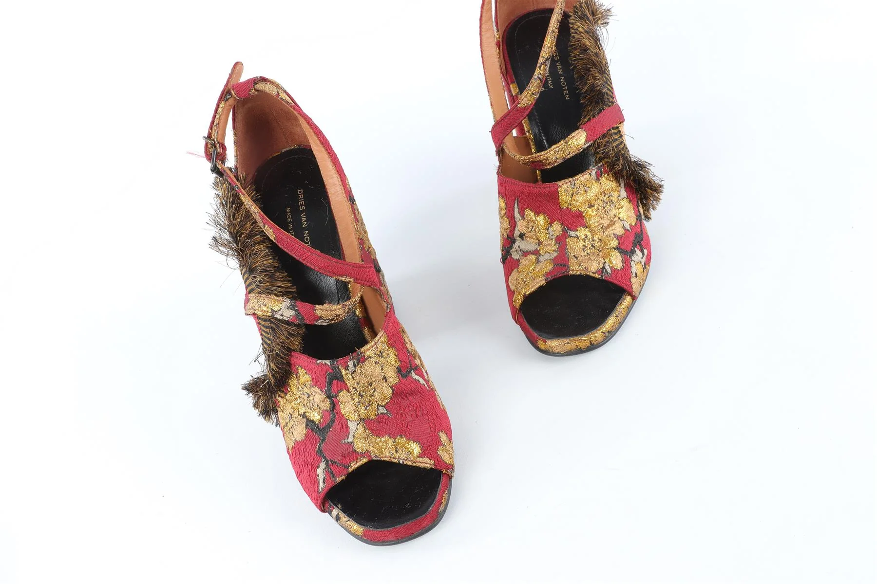 DRIES VAN NOTEN RED FABRIC SANDALS EU 38.5 UK 5.5 US 8.5 - Image 4