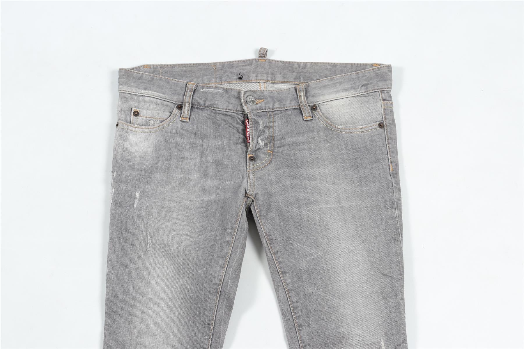 DSQUARED2 GREY LOW RISE SKINNY JEANS IT 40 UK 8 - Image 3