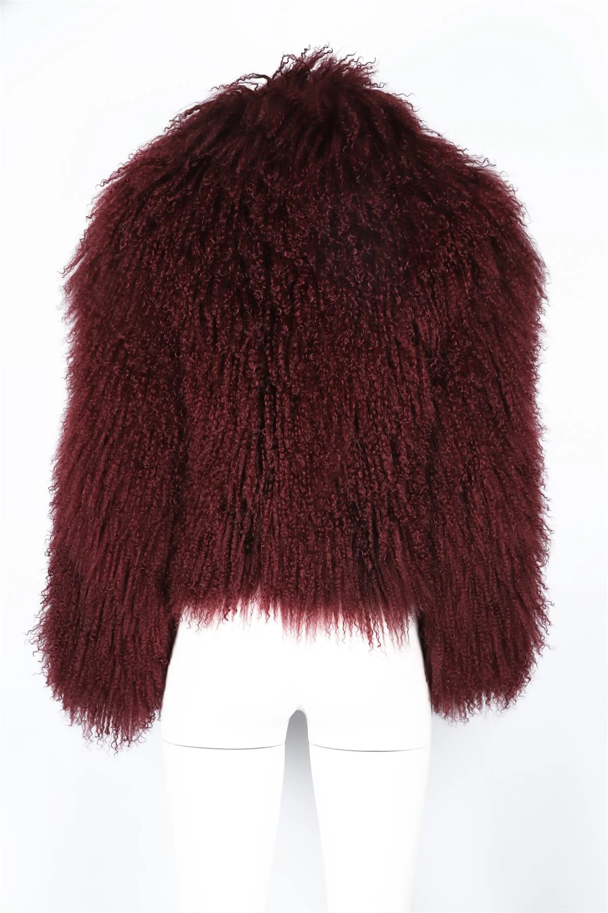 DUCIE BURGUNDY SHEARLING JACKET SMALL - Image 5
