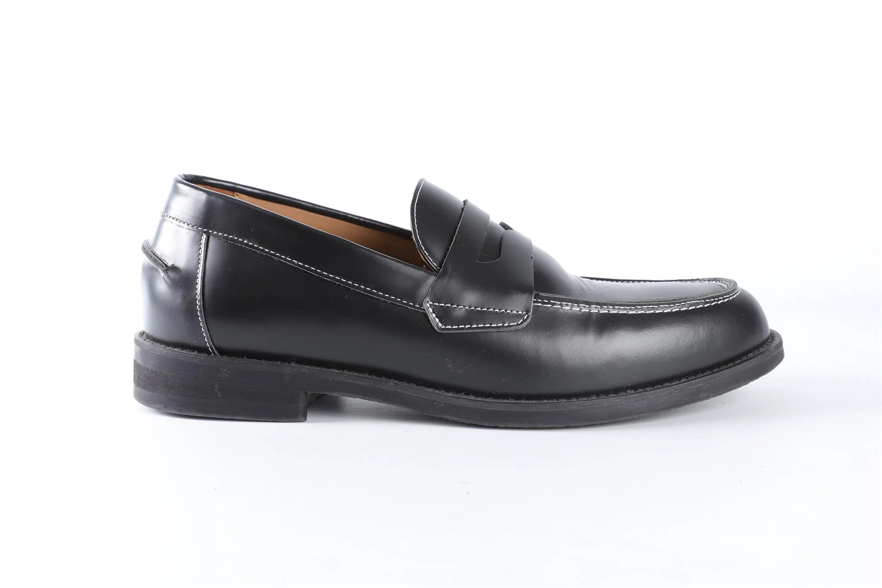 DUKE + DEXTER BLACK MEN'S LEATHER LOAFERS UK 9 EU 43 US 10 - Image 2
