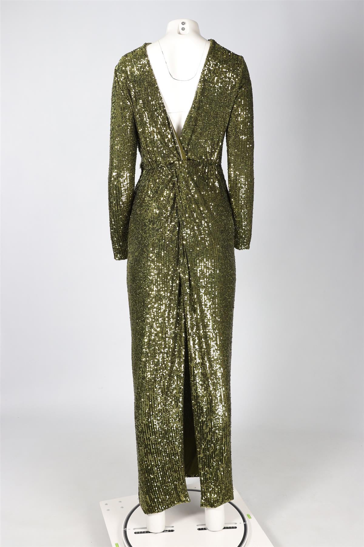 DUNDAS GREEN SEQUIN MAXI DRESS IT 38 UK 6 - Image 4