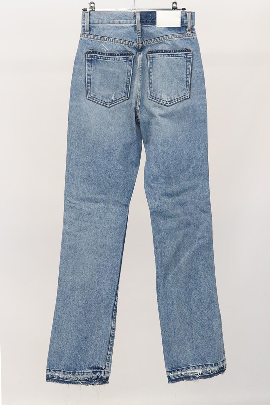 EB DENIM DISTRESSED HIGH RISE WIDE LEG JEANS W25 UK 6-8 - Image 3
