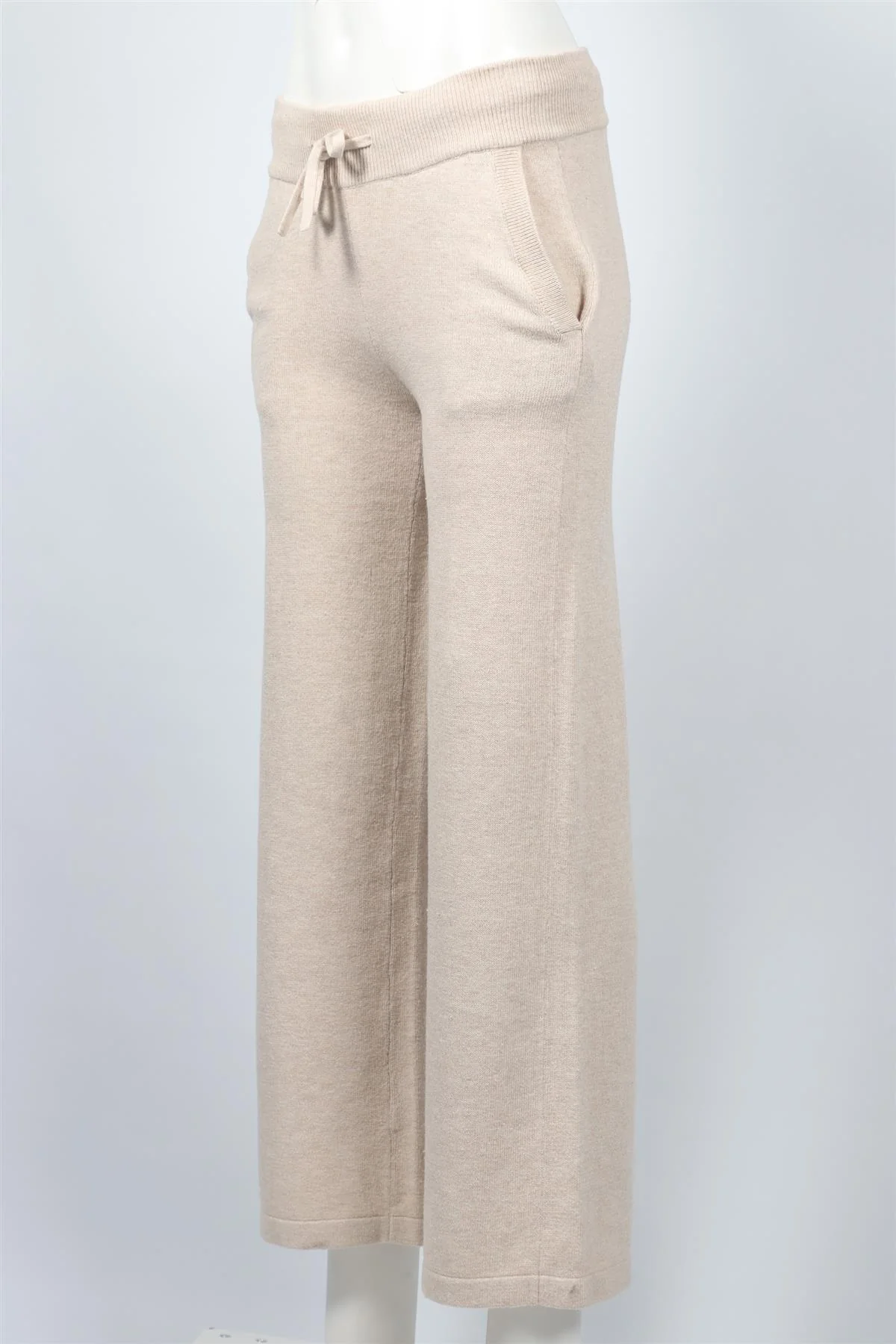 EBERJEY BEIGE COTTON WIDE LEG PANTS XSMALL - Image 3