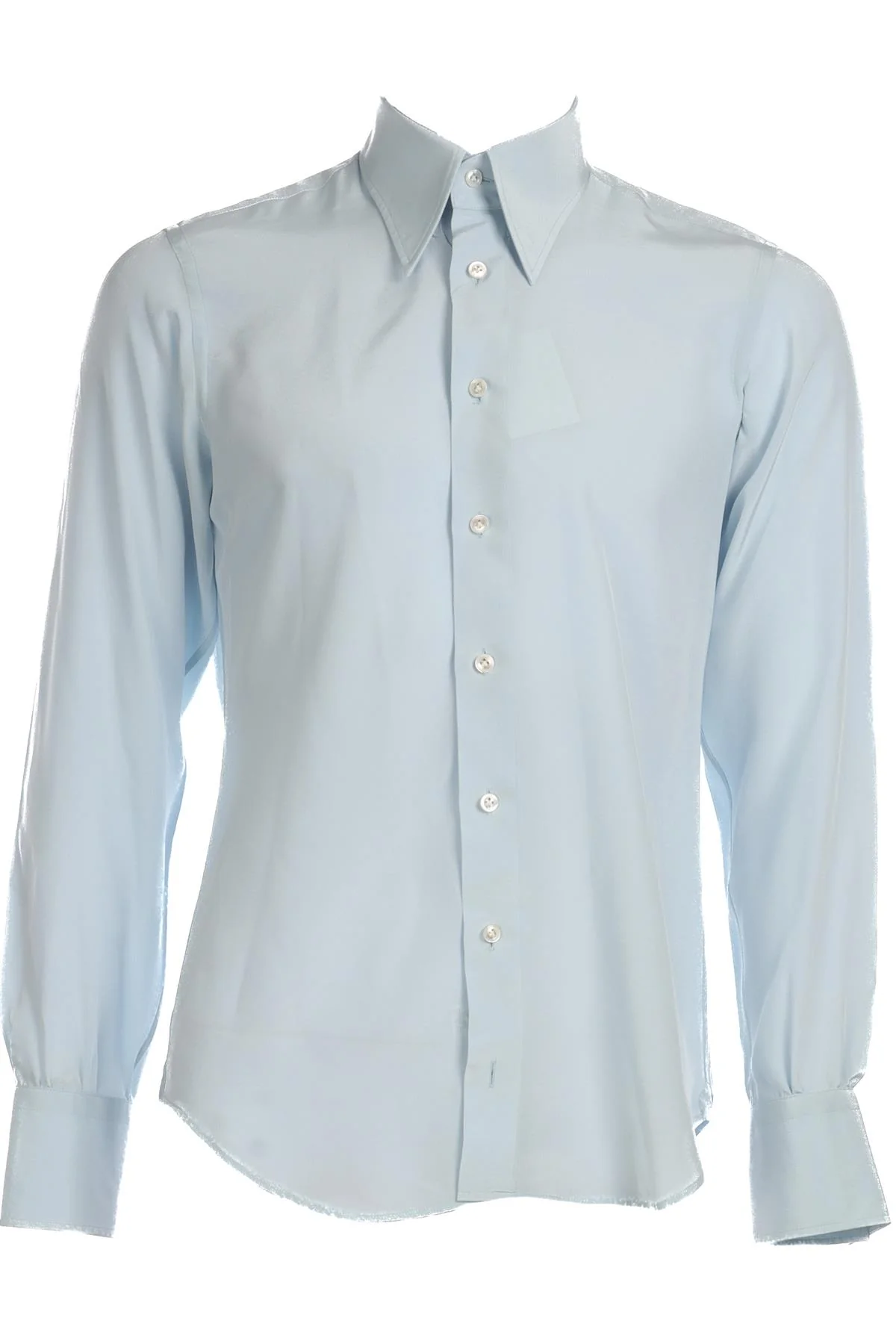 EDWARD SEXTON BLUE MENS SILK SHIRT MEDIUM