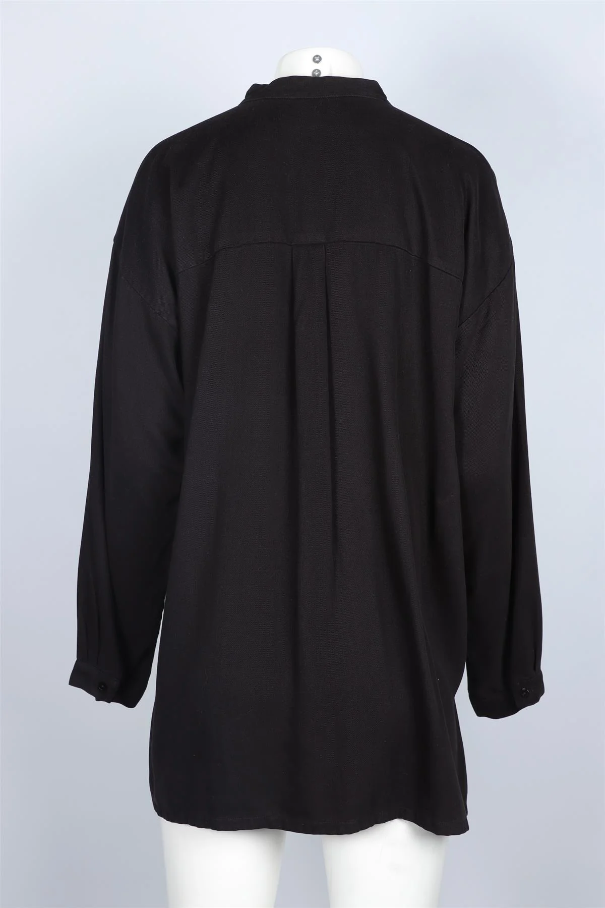 EILEEN FISHER BLACK WOVEN SHIRT MEDIUM - Image 4