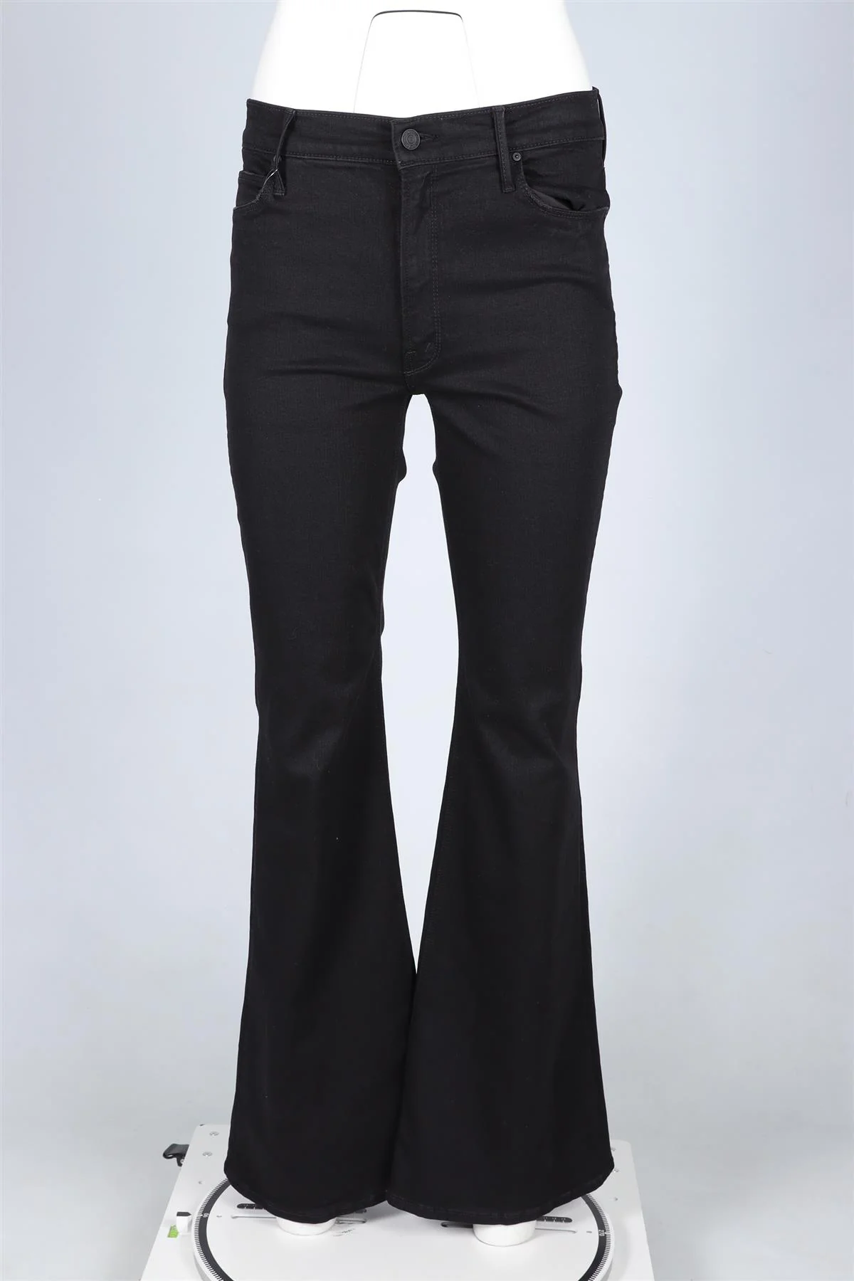 EILEEN FISHER BLACK WOVEN WIDE LEG PANTS MEDIUM - Image 2