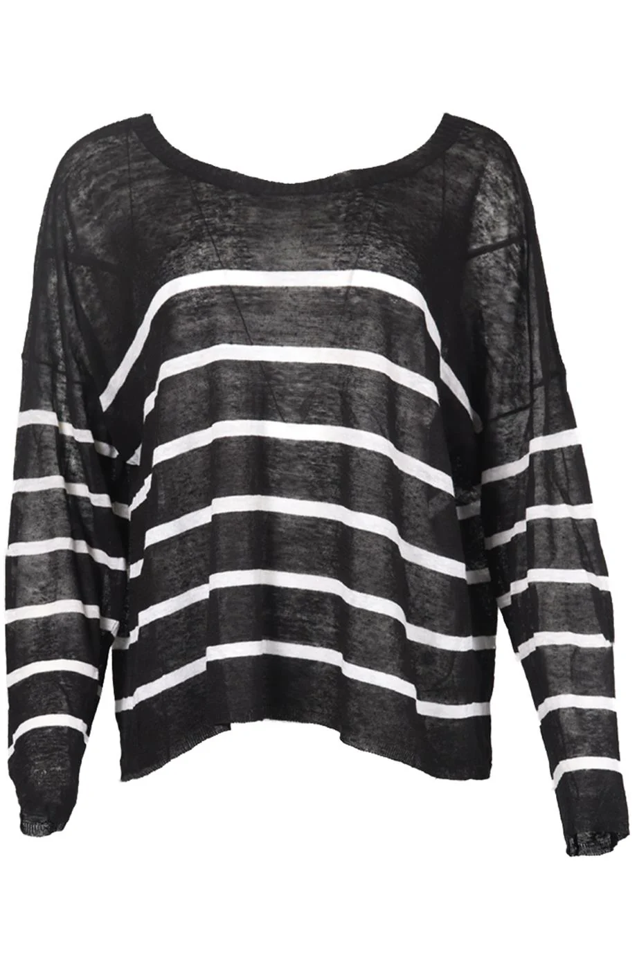 EILEEN FISHER STRIPED LINEN BLEND TOP XLARGE