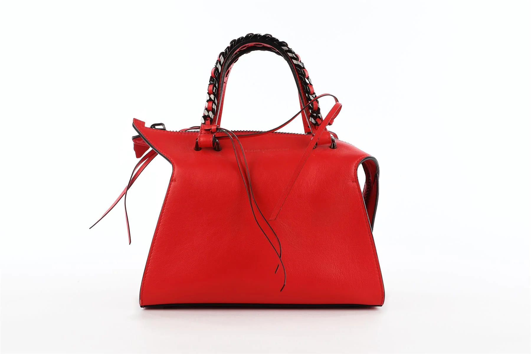 ELENA GHISELLINI RED LEATHER TOTE BAG - Image 2