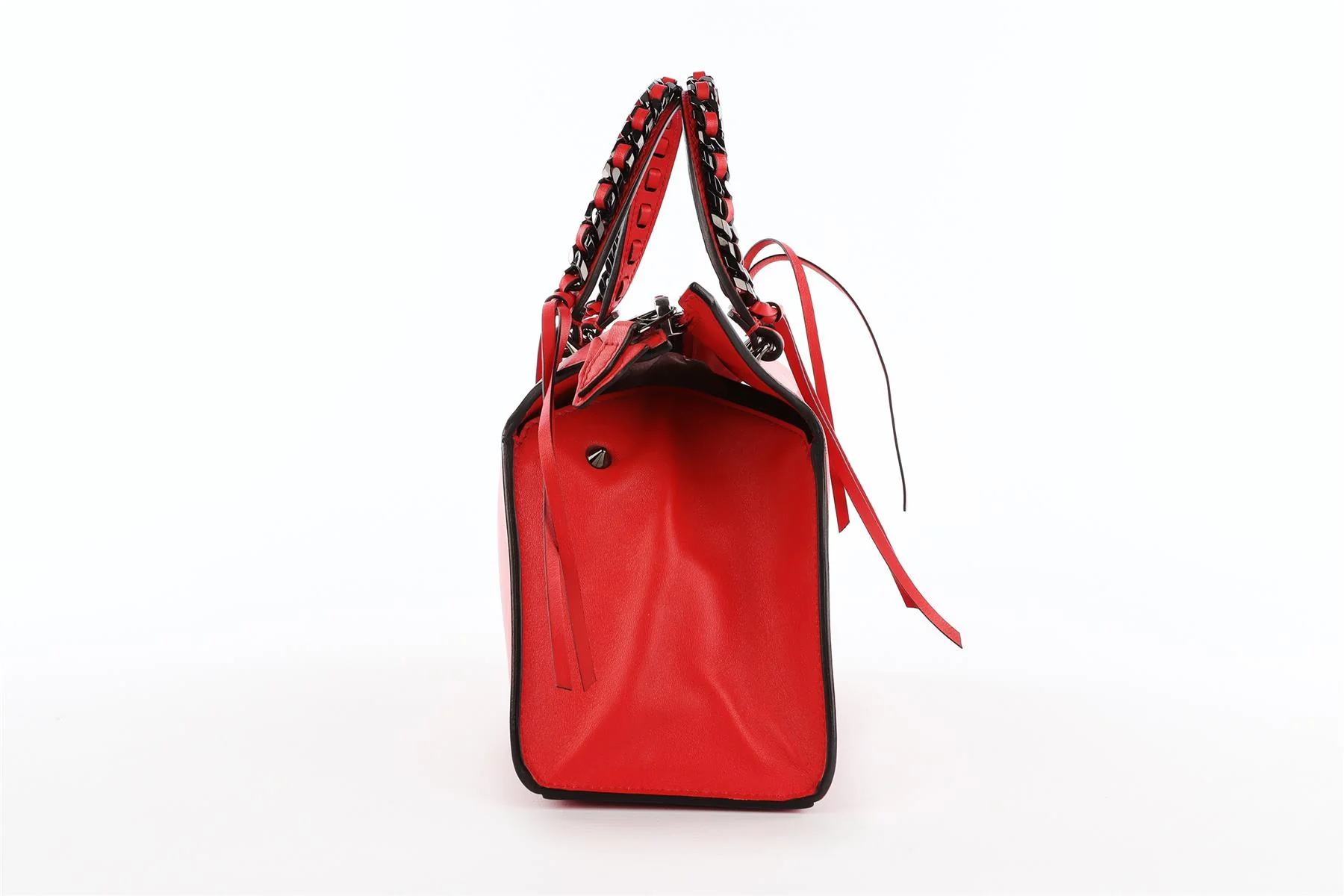 ELENA GHISELLINI RED LEATHER TOTE BAG - Image 5