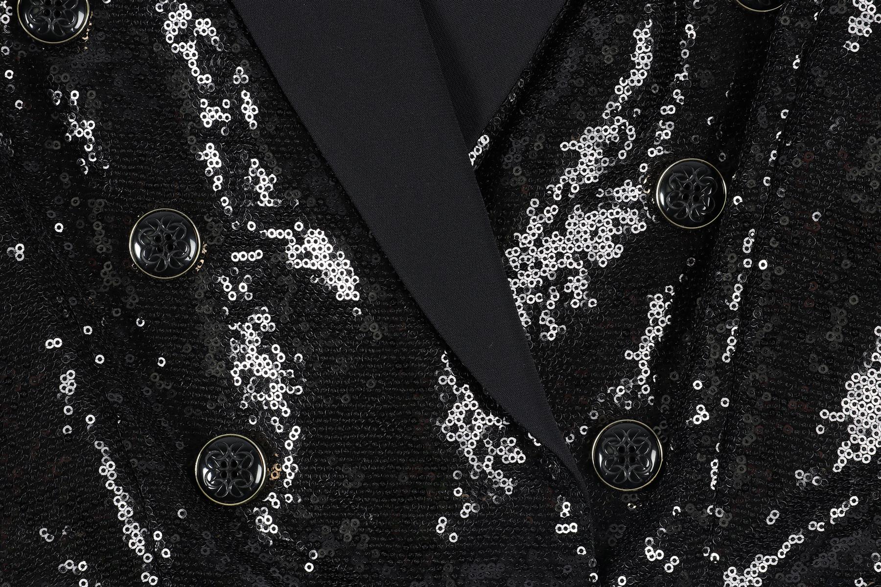 ELIE SAAB BLACK SEQUIN PLAYSUIT FR 34 UK 6 - Image 3