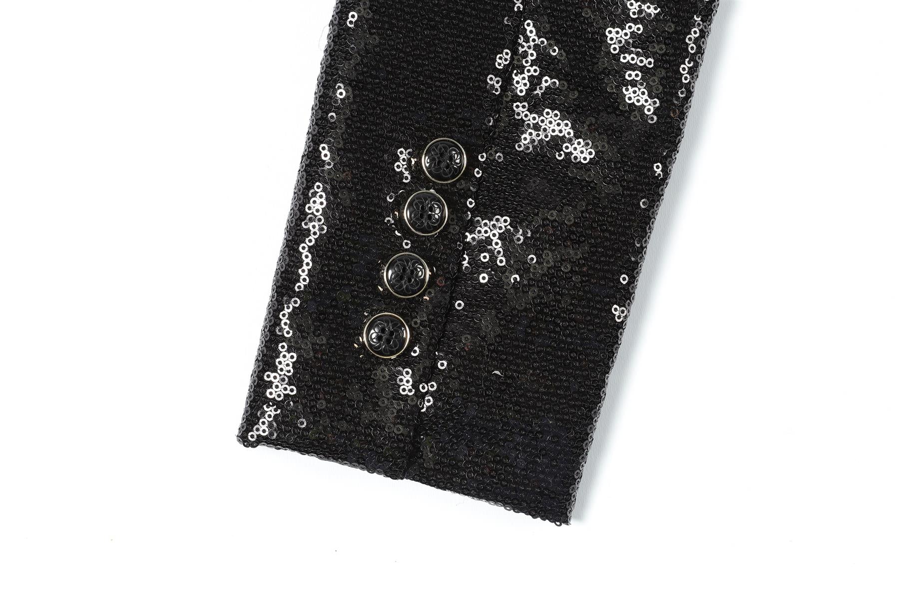 ELIE SAAB BLACK SEQUIN PLAYSUIT FR 34 UK 6 - Image 5